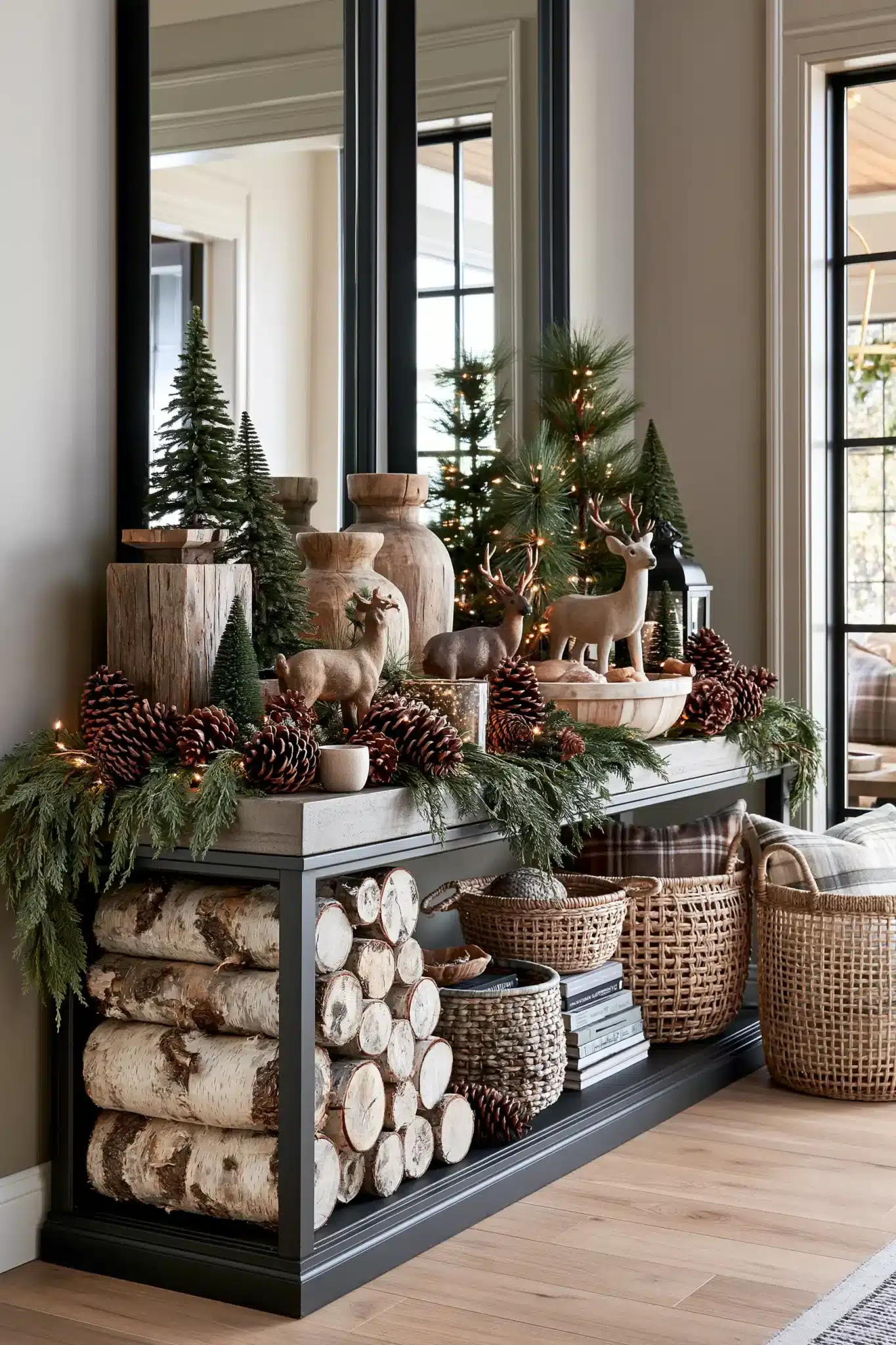 29 Christmas Entryway Table Decor Ideas for a First Impression That Is Warm 2 christmas entryway table decor