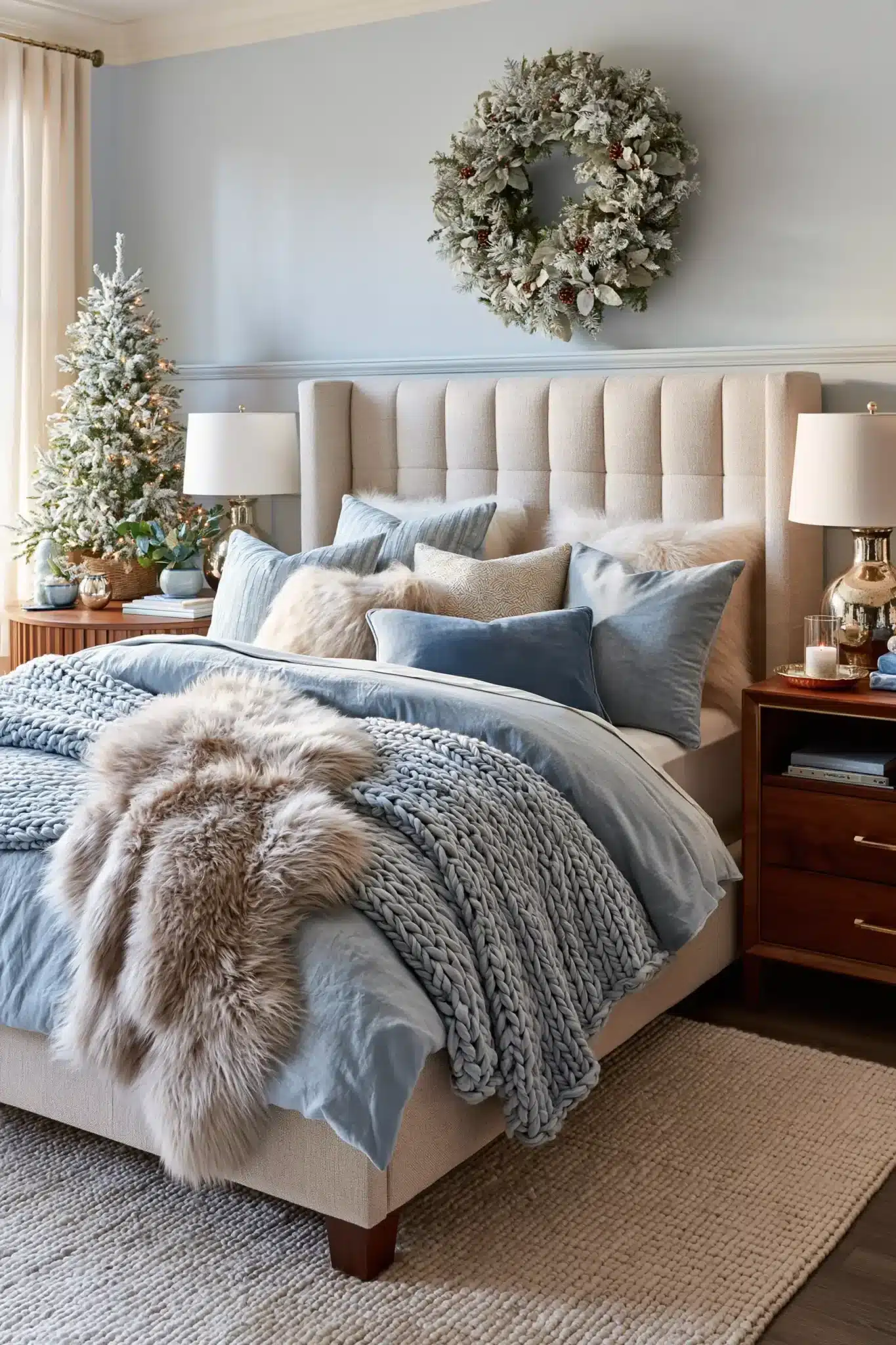 blue christmas decor