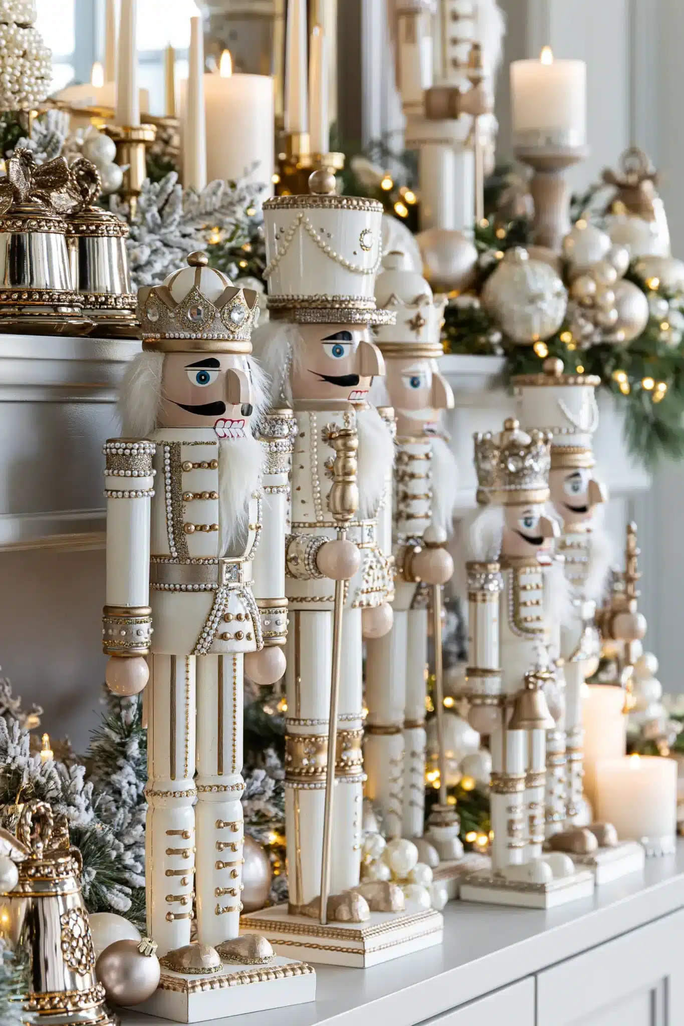29 White and Gold Christmas Decor Ideas for a Room That Stays Quiet 22 white and gold christmas decor