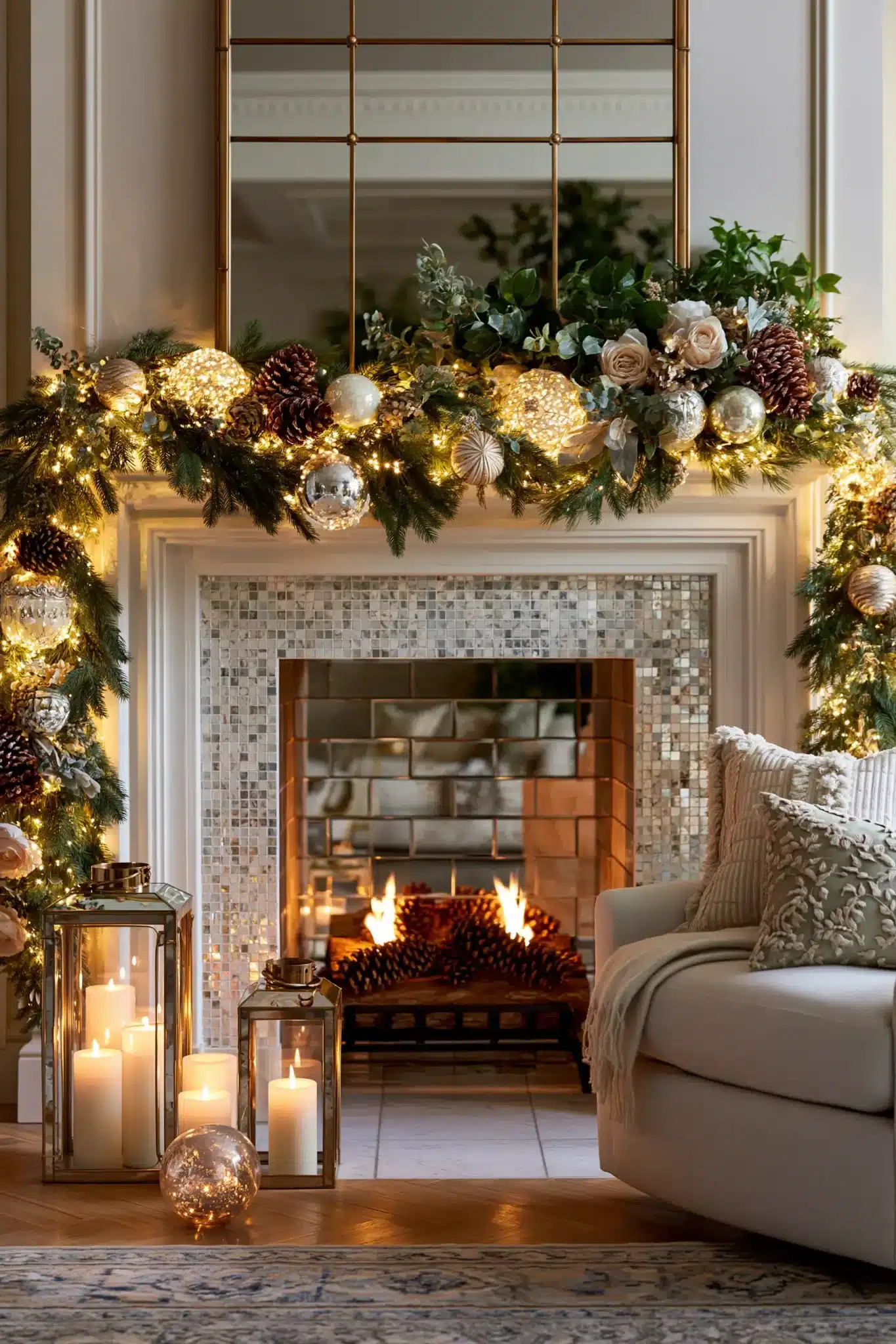 29 Christmas Mantle Decor Ideas for a Hearth That Does Not Compete With the Tree 23 christmas mantle decor