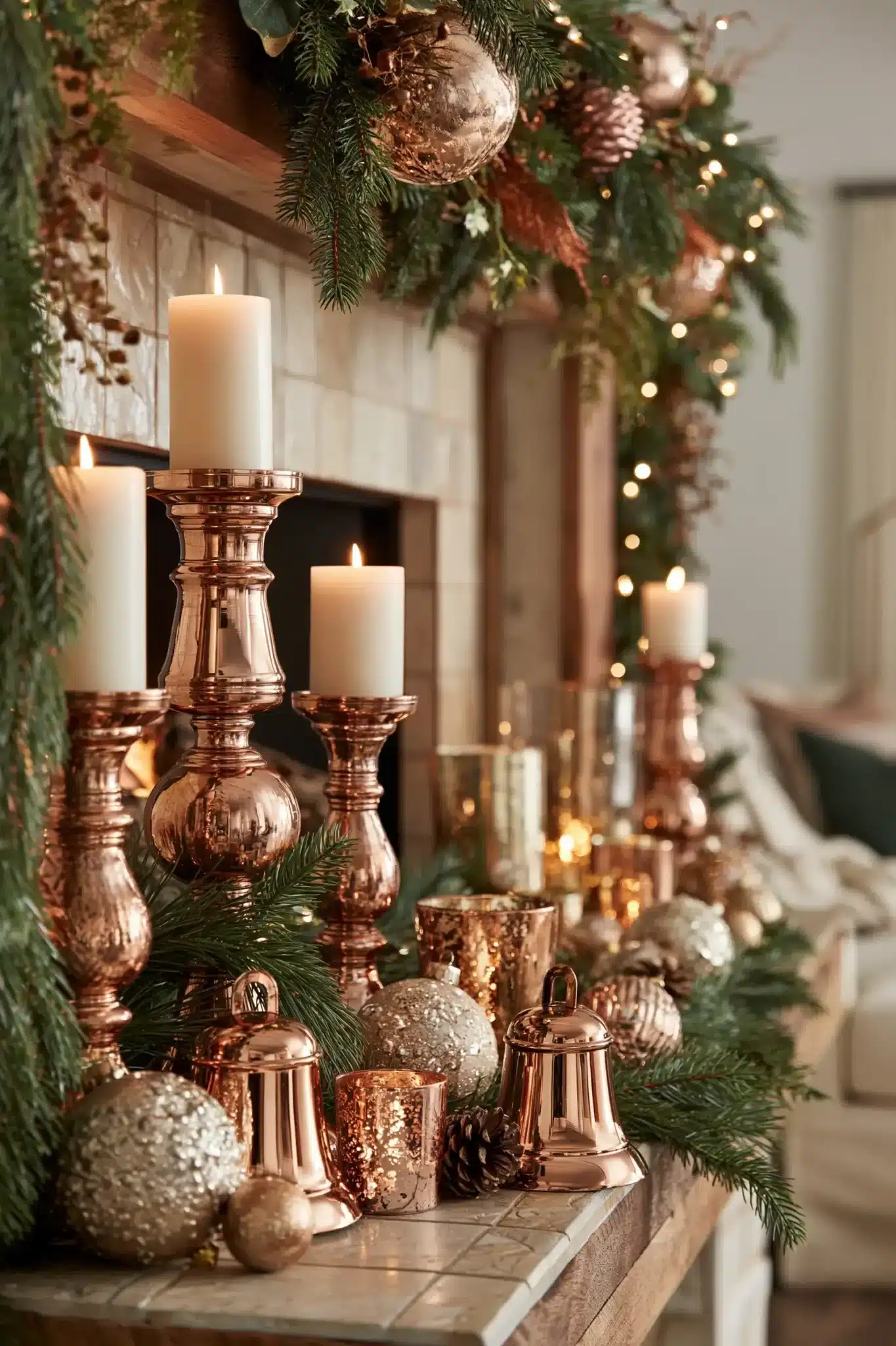 29 Christmas Mantle Decor Ideas for a Hearth That Does Not Compete With the Tree 24 christmas mantle decor