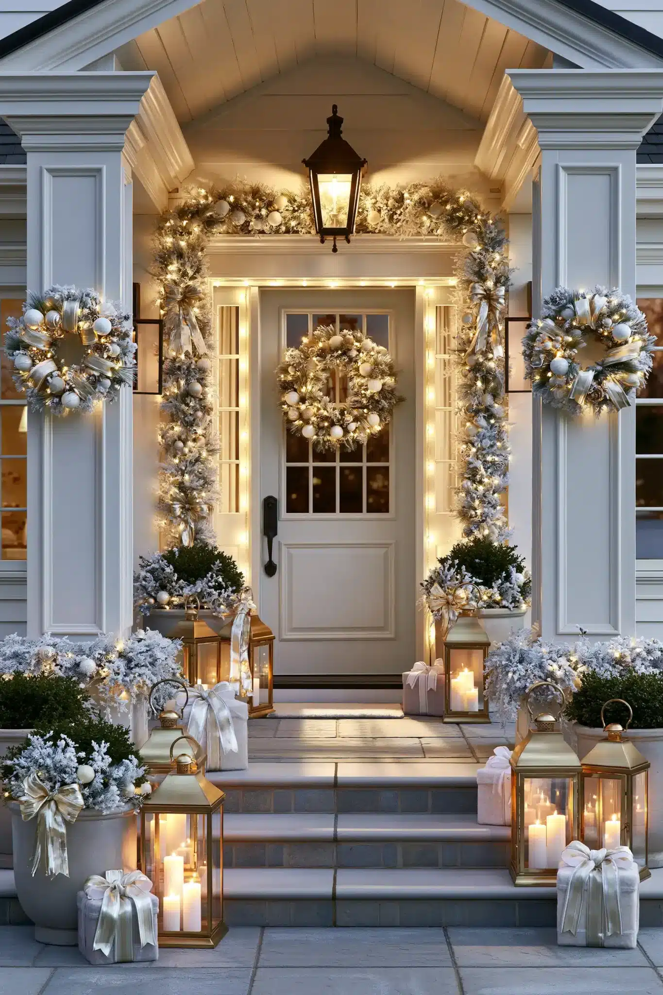 29 White and Gold Christmas Decor Ideas for a Room That Stays Quiet 24 white and gold christmas decor