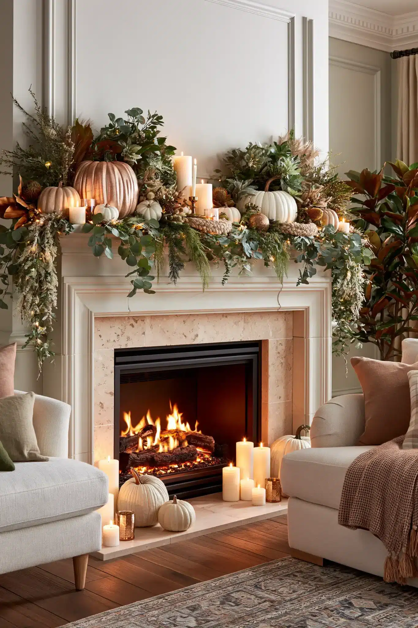 29 Thanksgiving Mantel Decor Ideas for a Hearth That Anchors the Room 24 thanksgiving mantel decor