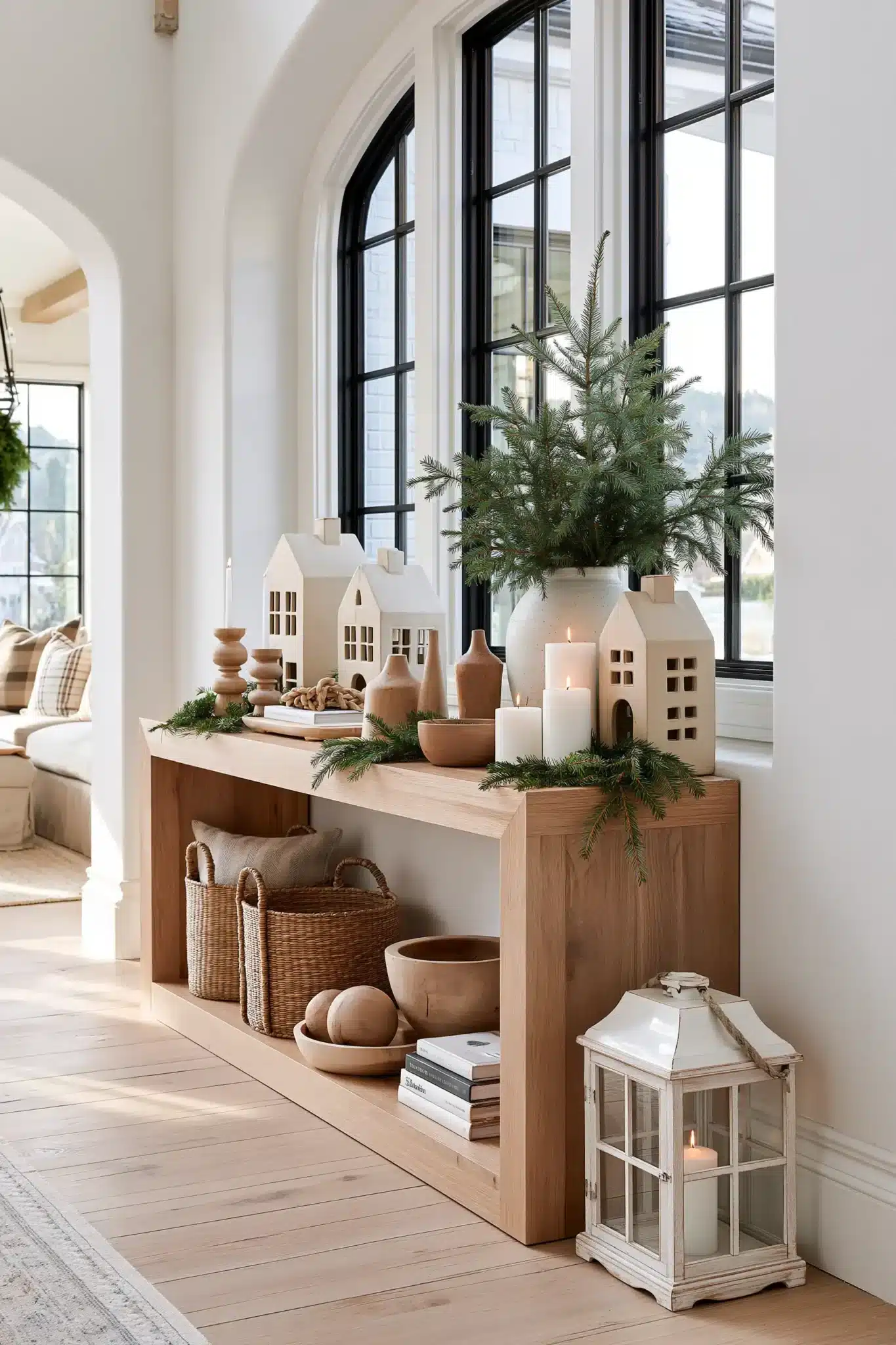 29 Christmas Entryway Table Decor Ideas for a First Impression That Is Warm 24 christmas entryway table decor