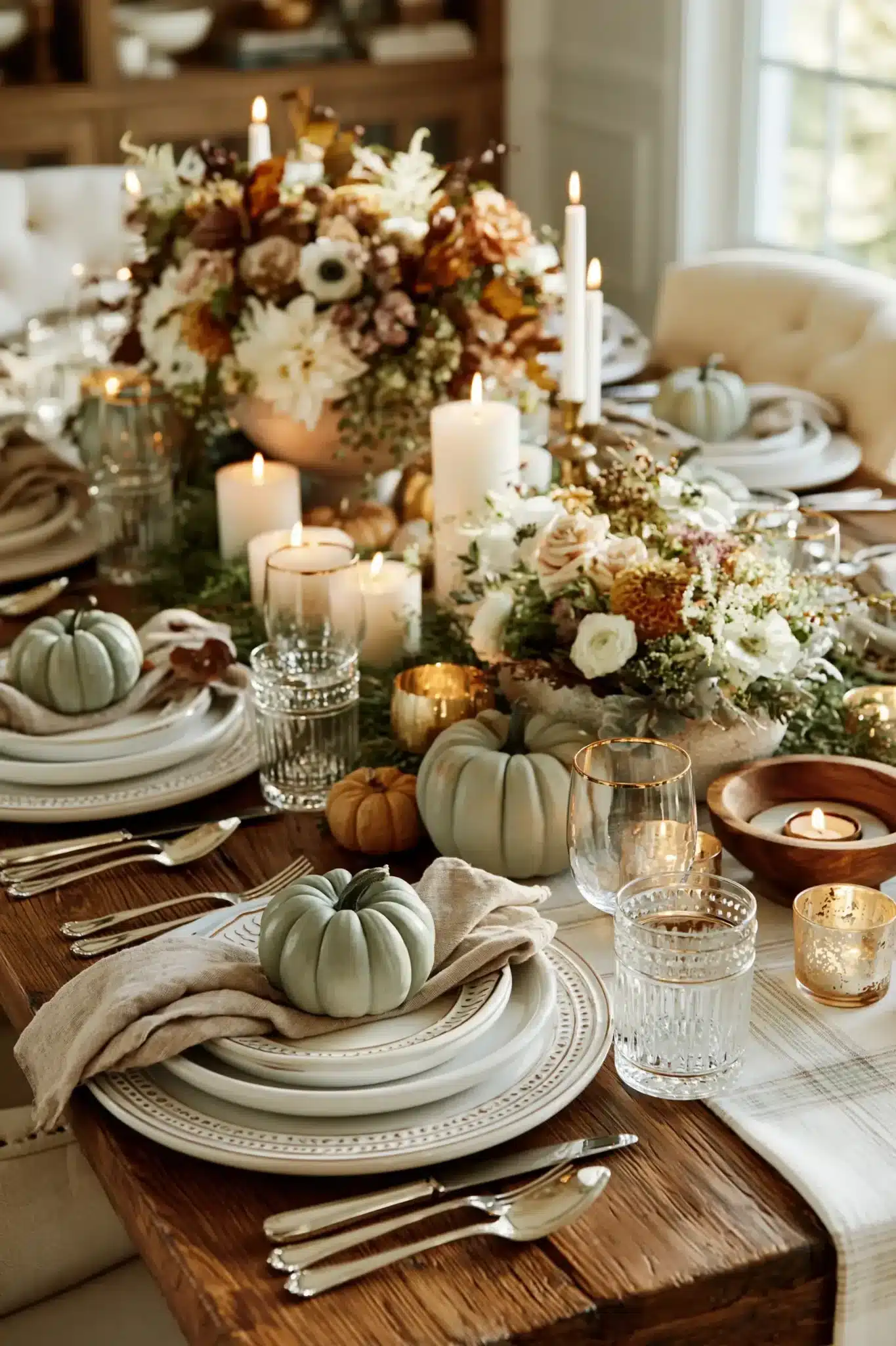29 Thanksgiving Table Decor Ideas for a Centerpiece That Leaves Room for Plates 25 thanksgiving table decor ideas