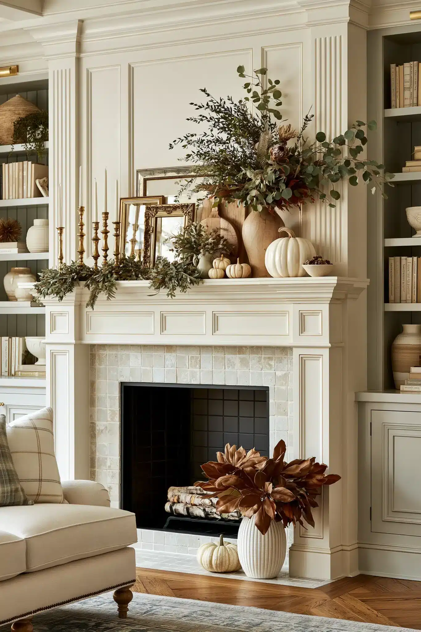29 Thanksgiving Mantel Decor Ideas for a Hearth That Anchors the Room 26 thanksgiving mantel decor