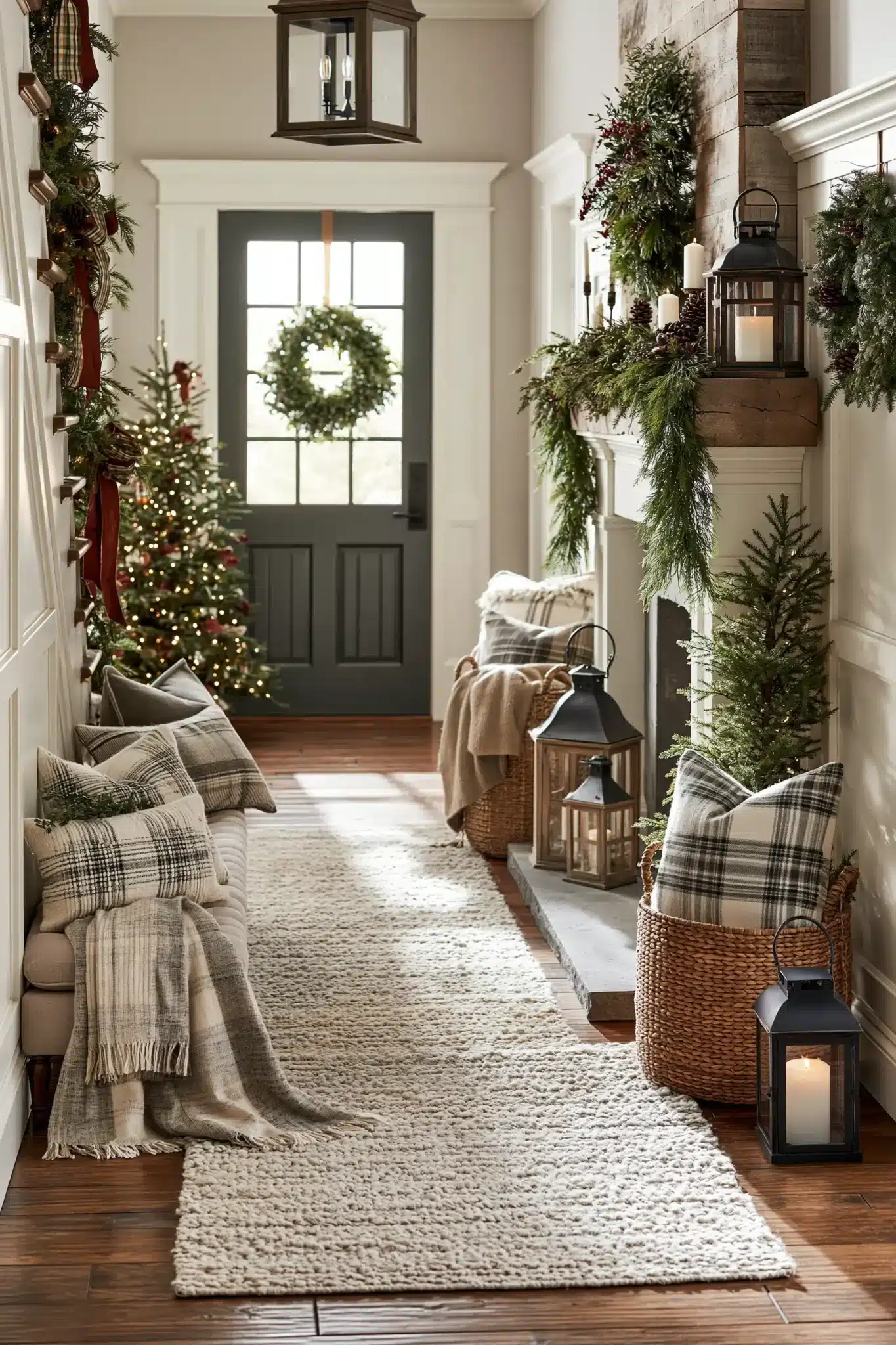 29 Hallway Christmas Decor Ideas for a Path That Feels Festive 27 hallway christmas decor