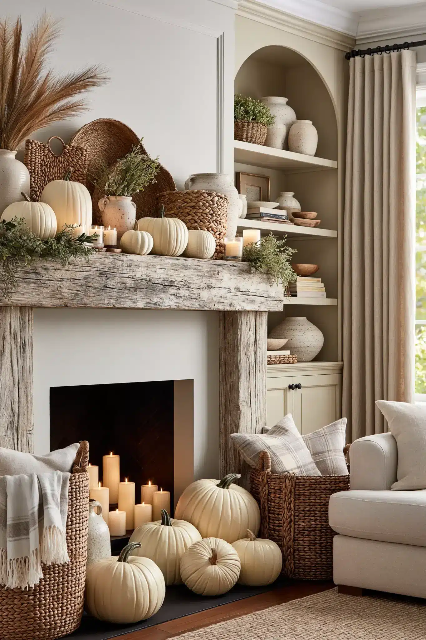 29 Thanksgiving Mantel Decor Ideas for a Hearth That Anchors the Room 27 thanksgiving mantel decor