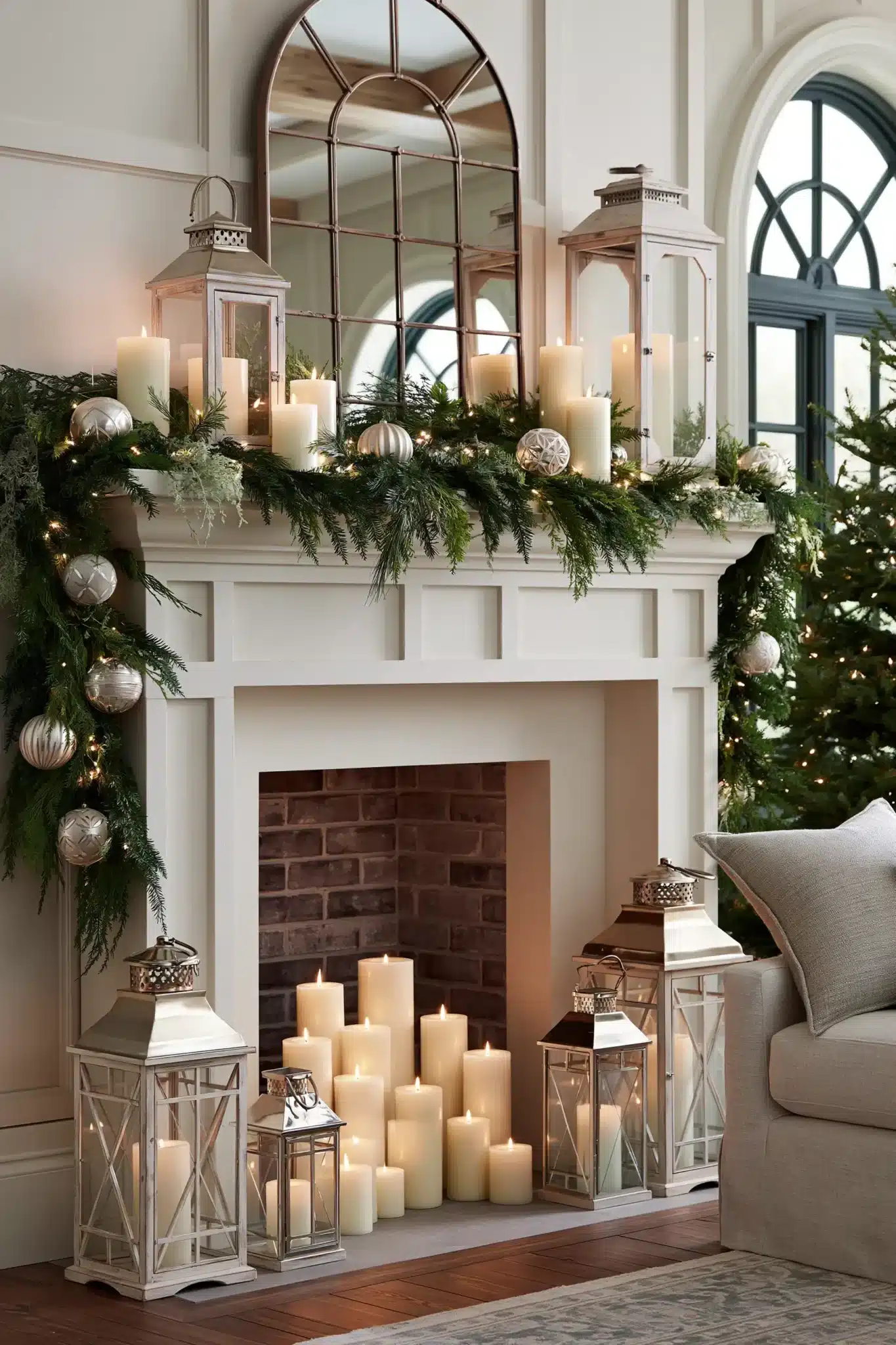 29 Christmas Mantle Decor Ideas for a Hearth That Does Not Compete With the Tree 28 christmas mantle decor