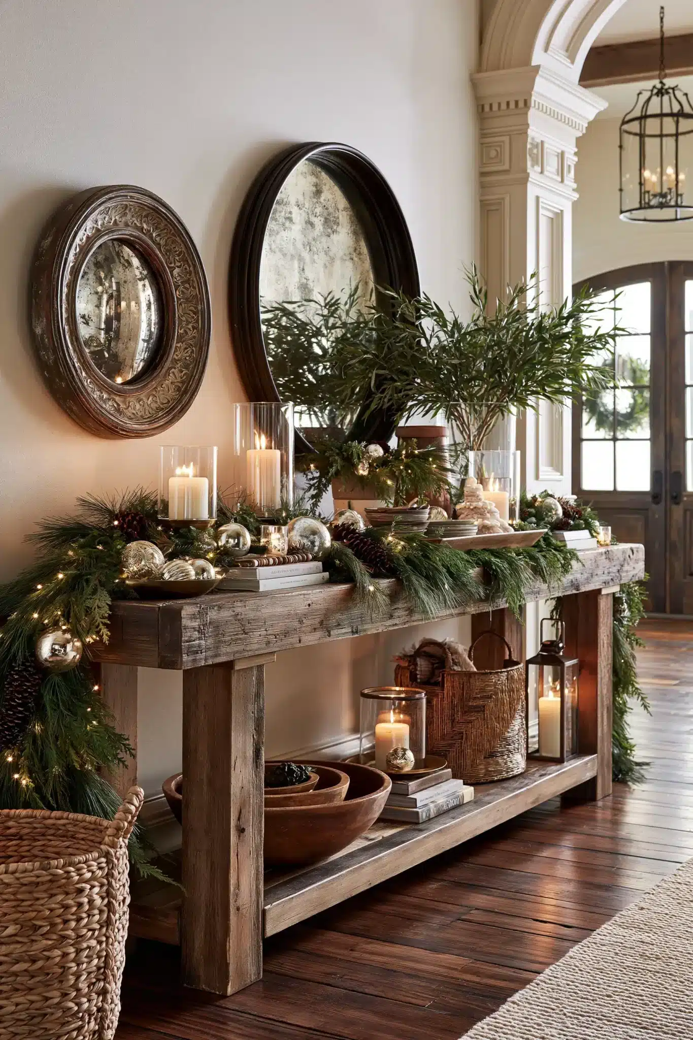 29 Christmas Entryway Table Decor Ideas for a First Impression That Is Warm 29 christmas entryway table decor
