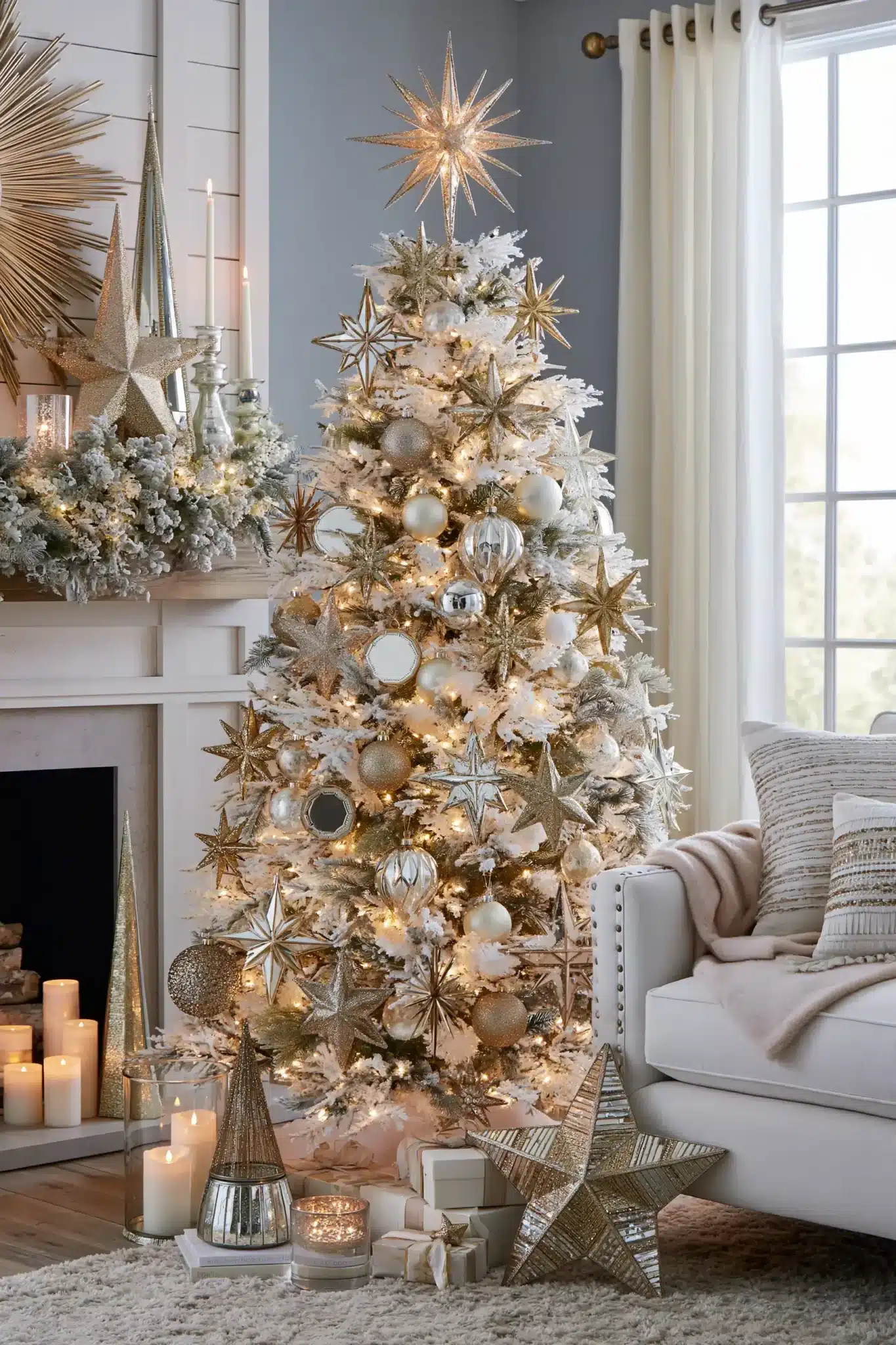 29 White and Gold Christmas Decor Ideas for a Room That Stays Quiet 29 white and gold christmas decor