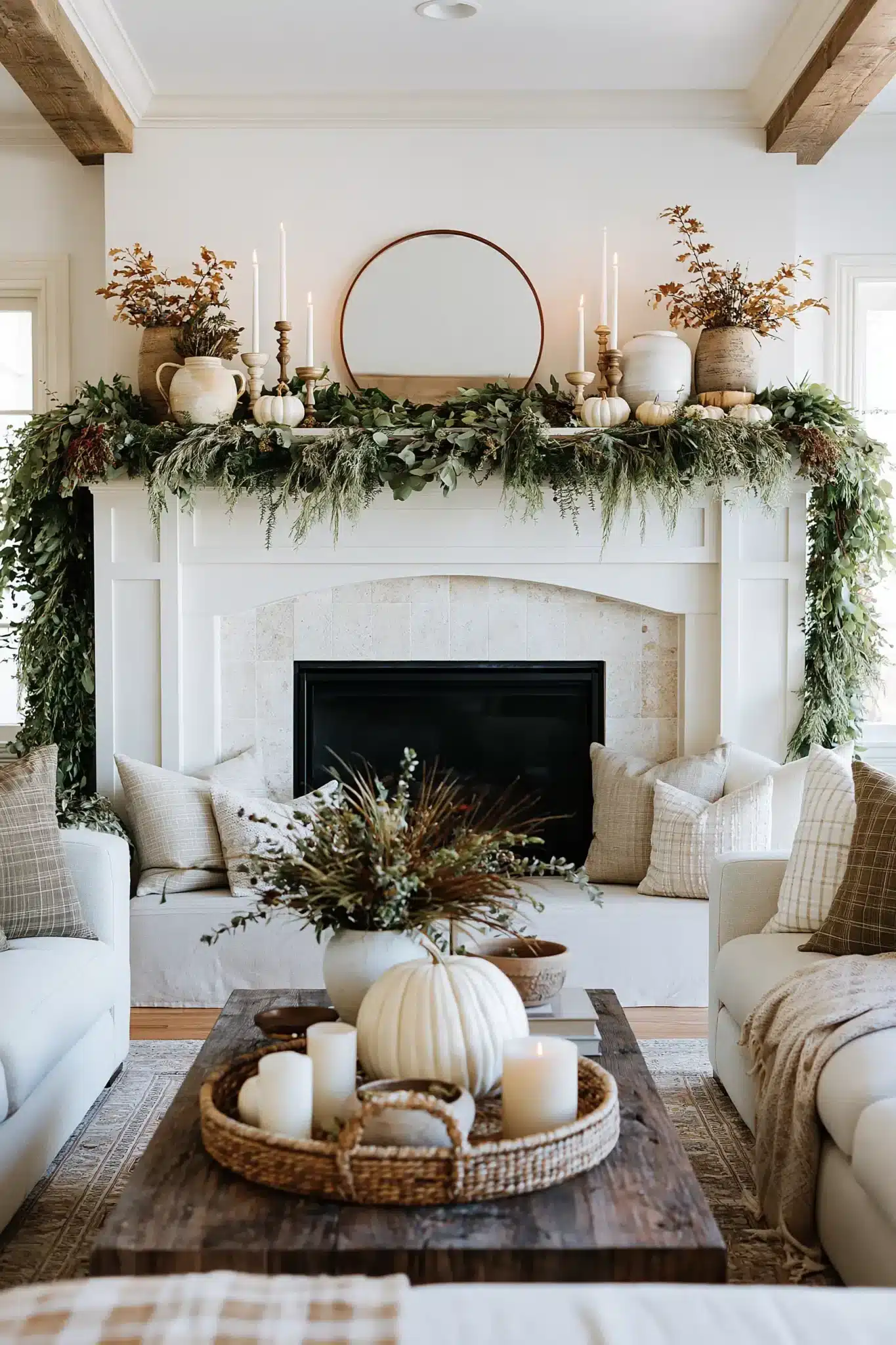 29 Thanksgiving Mantel Decor Ideas for a Hearth That Anchors the Room 29 thanksgiving mantel decor