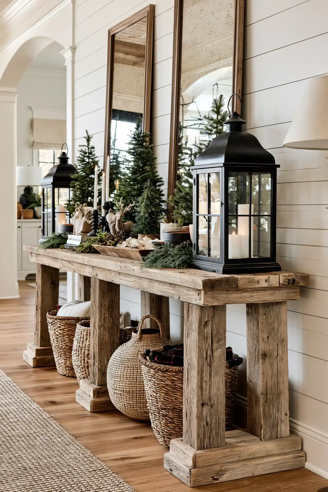 29 Christmas Entryway Table Decor Ideas for a First Impression That Is Warm 4 christmas entryway table decor