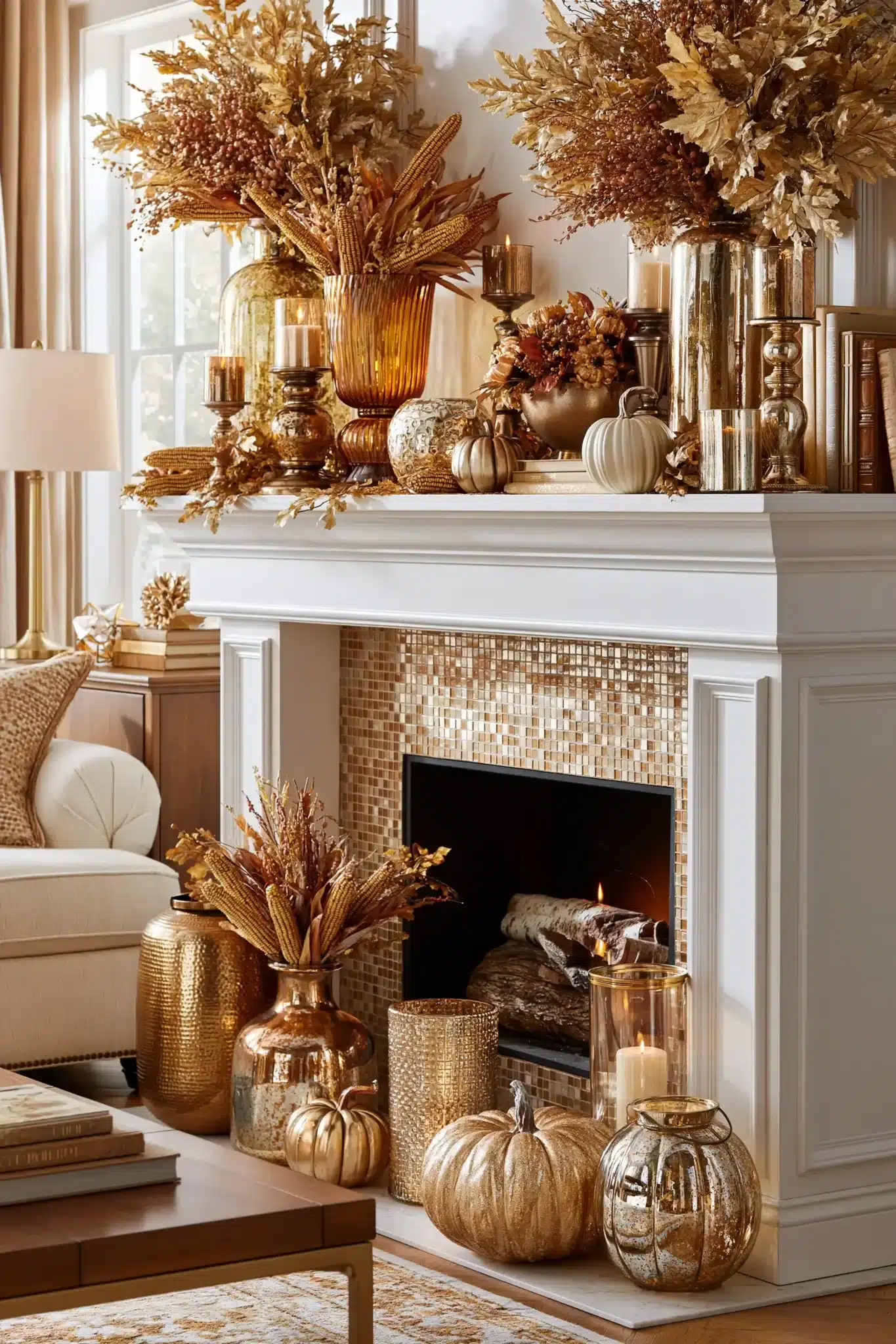 29 Thanksgiving Mantel Decor Ideas for a Hearth That Anchors the Room 5 thanksgiving mantel decor