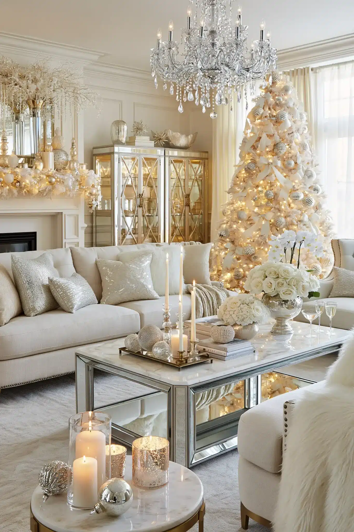 29 White Christmas Decor Ideas for a Room That Stays Bright and Quiet 5 white christmas decor