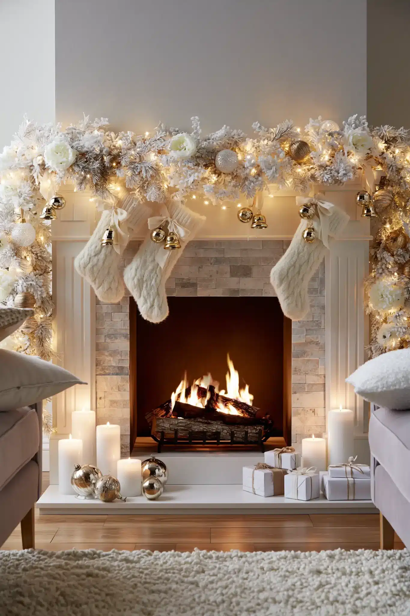 29 White and Gold Christmas Decor Ideas for a Room That Stays Quiet 6 white and gold christmas decor