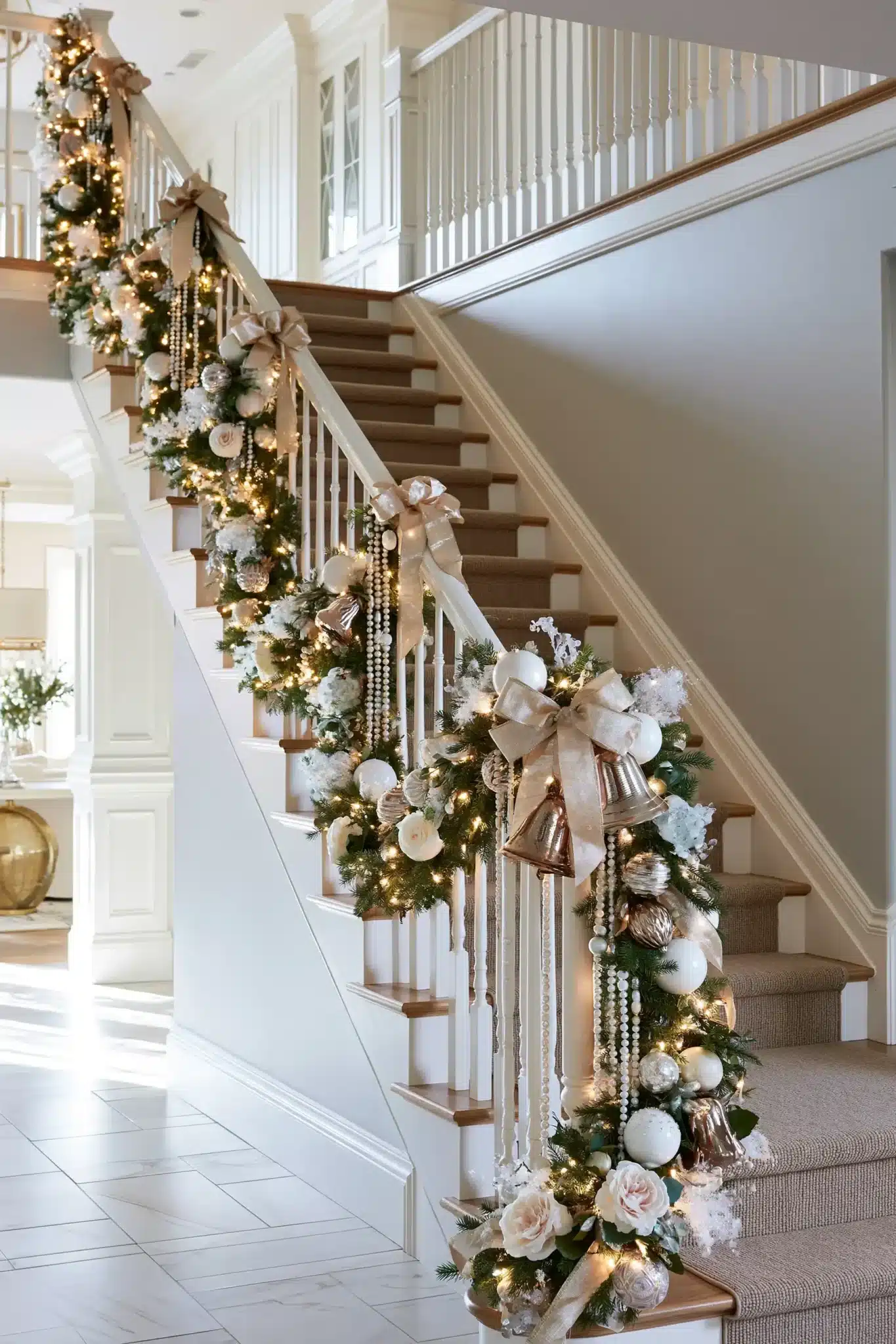 29 White and Gold Christmas Decor Ideas for a Room That Stays Quiet 7 white and gold christmas decor