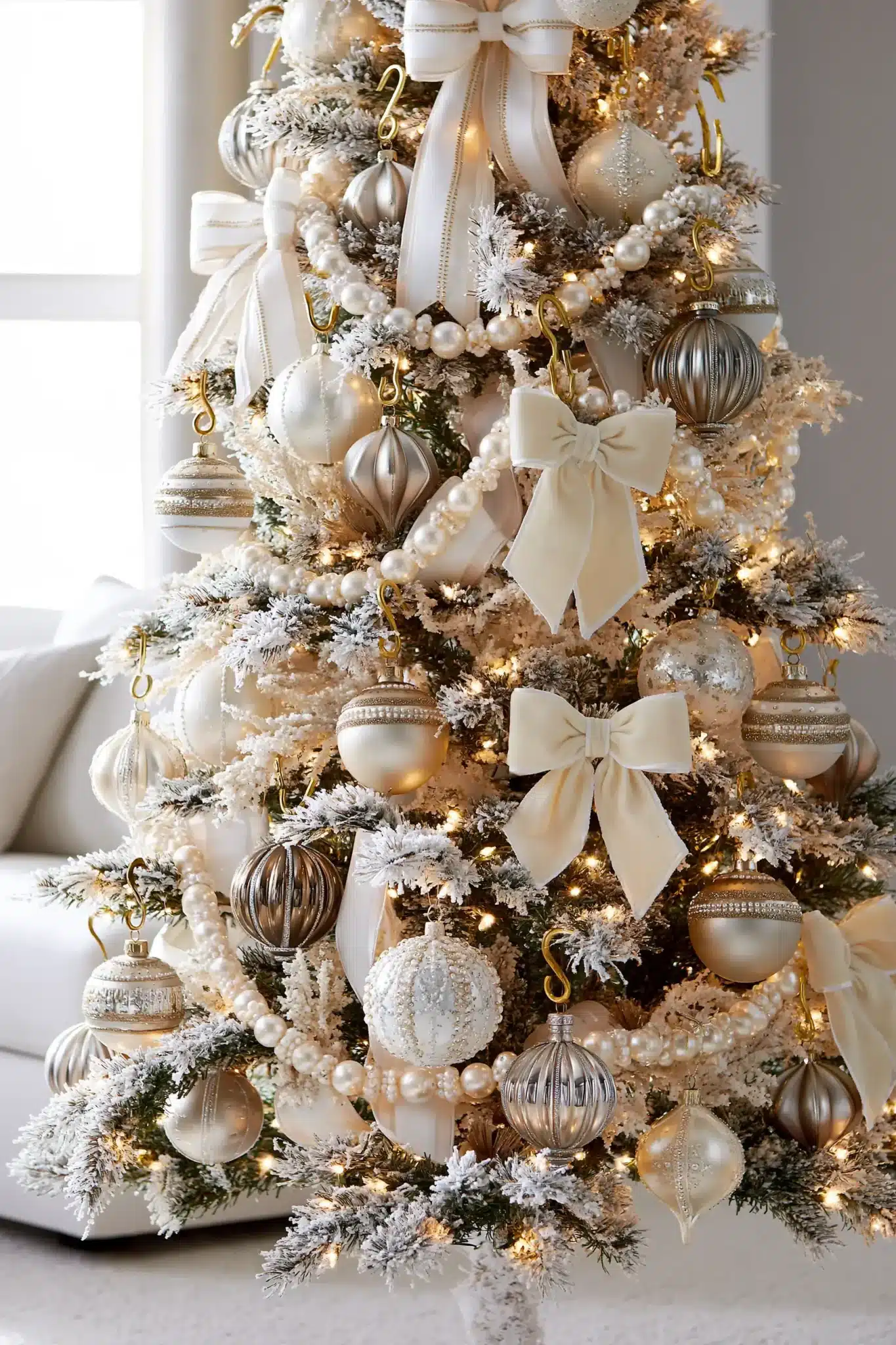 29 White and Gold Christmas Decor Ideas for a Room That Stays Quiet 8 white and gold christmas decor