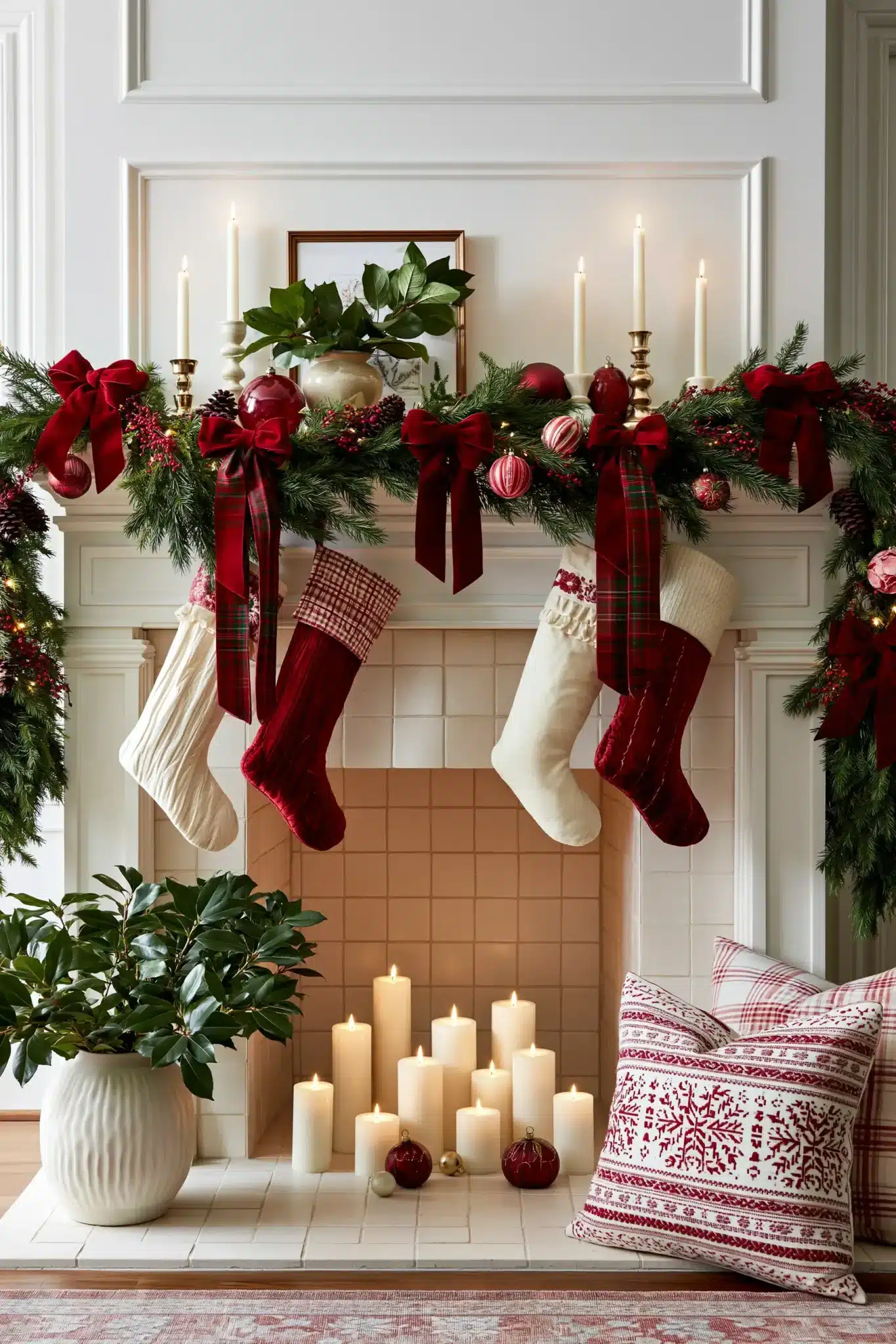 29 Christmas Mantle Decor Ideas for a Hearth That Does Not Compete With the Tree 9 christmas mantle decor