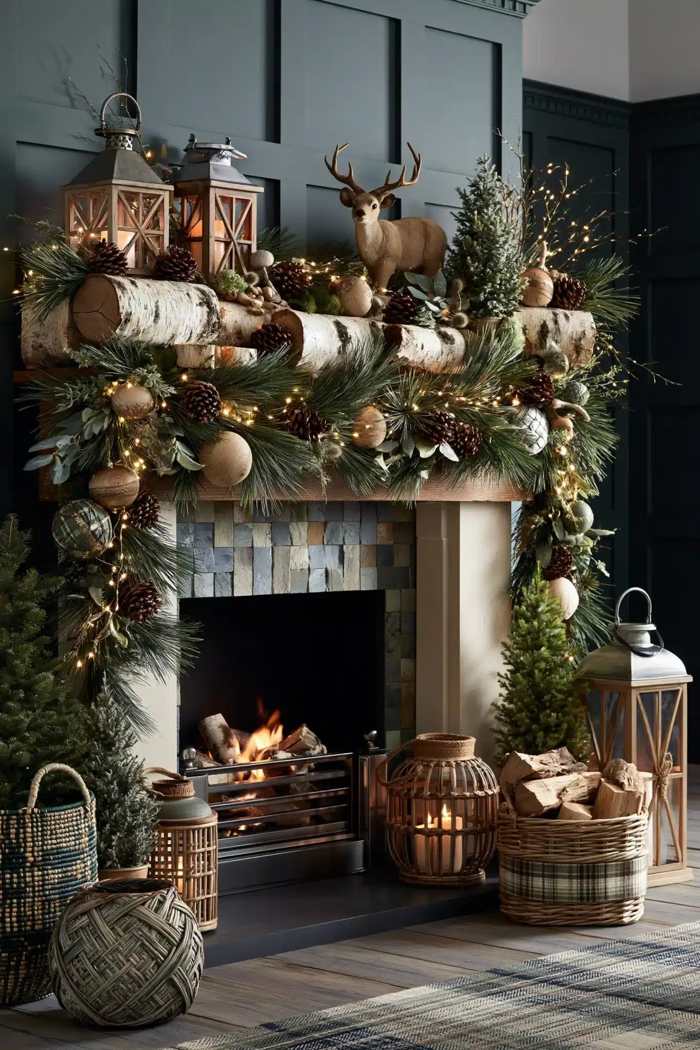 29 Christmas Fireplace Decor Ideas for a Hearth That Does the Heavy Lifting 9 christmas fireplace decor ideas