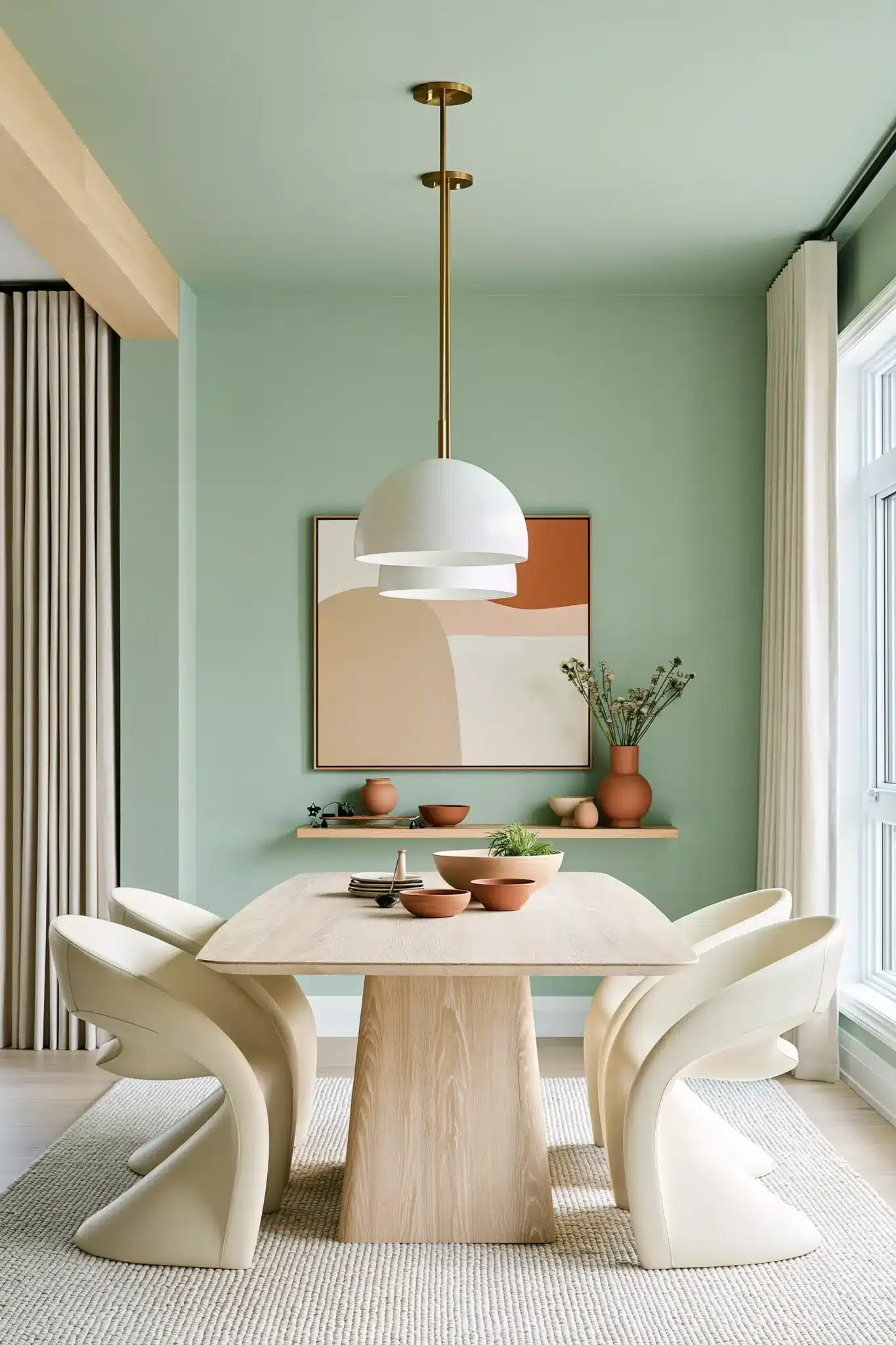29 Green Dining Room Ideas for a Calmer, Warmer Wall 10 green dining room