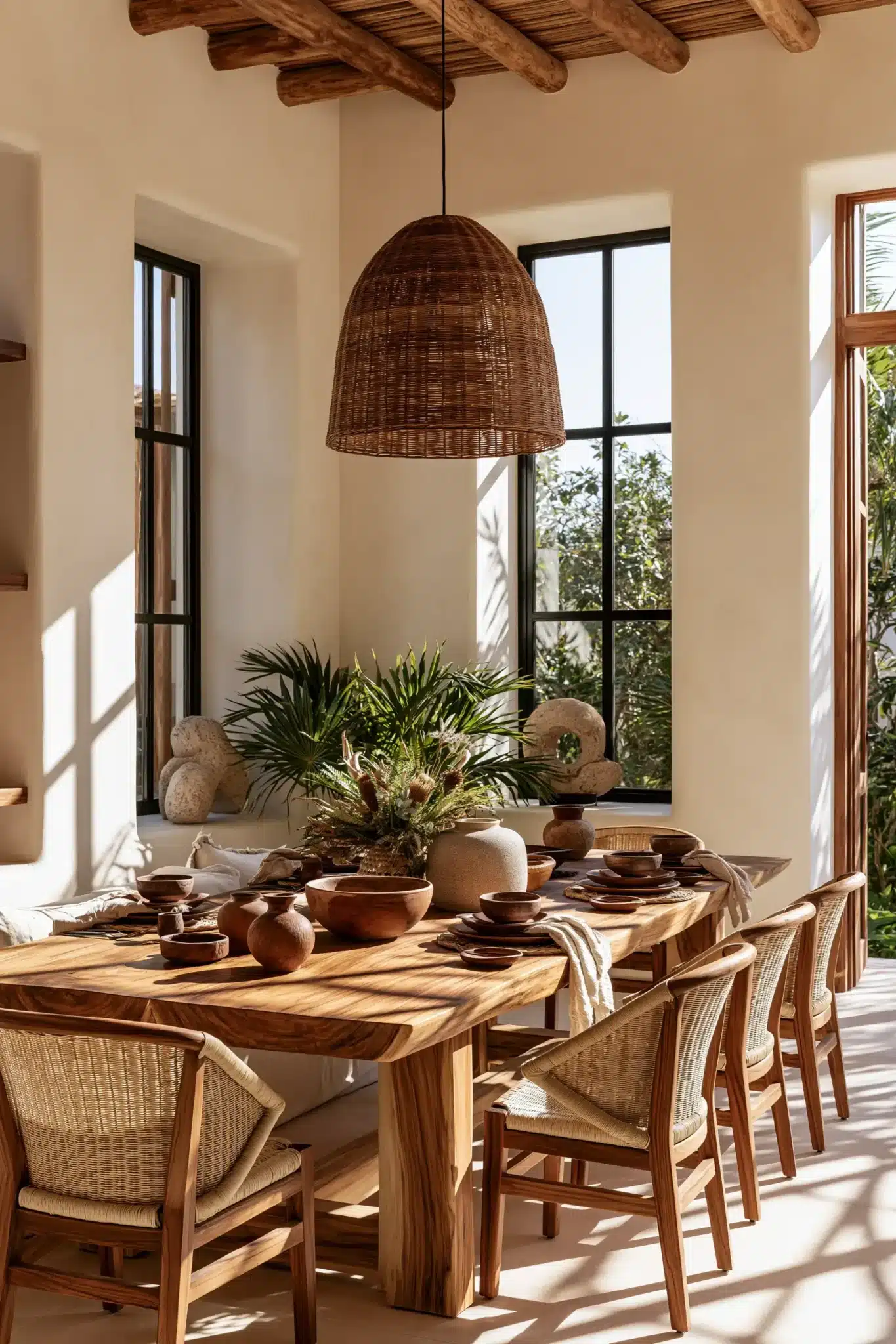 29 Boho Dining Room Ideas With Easy, Earthy Layers 11 boho dining room