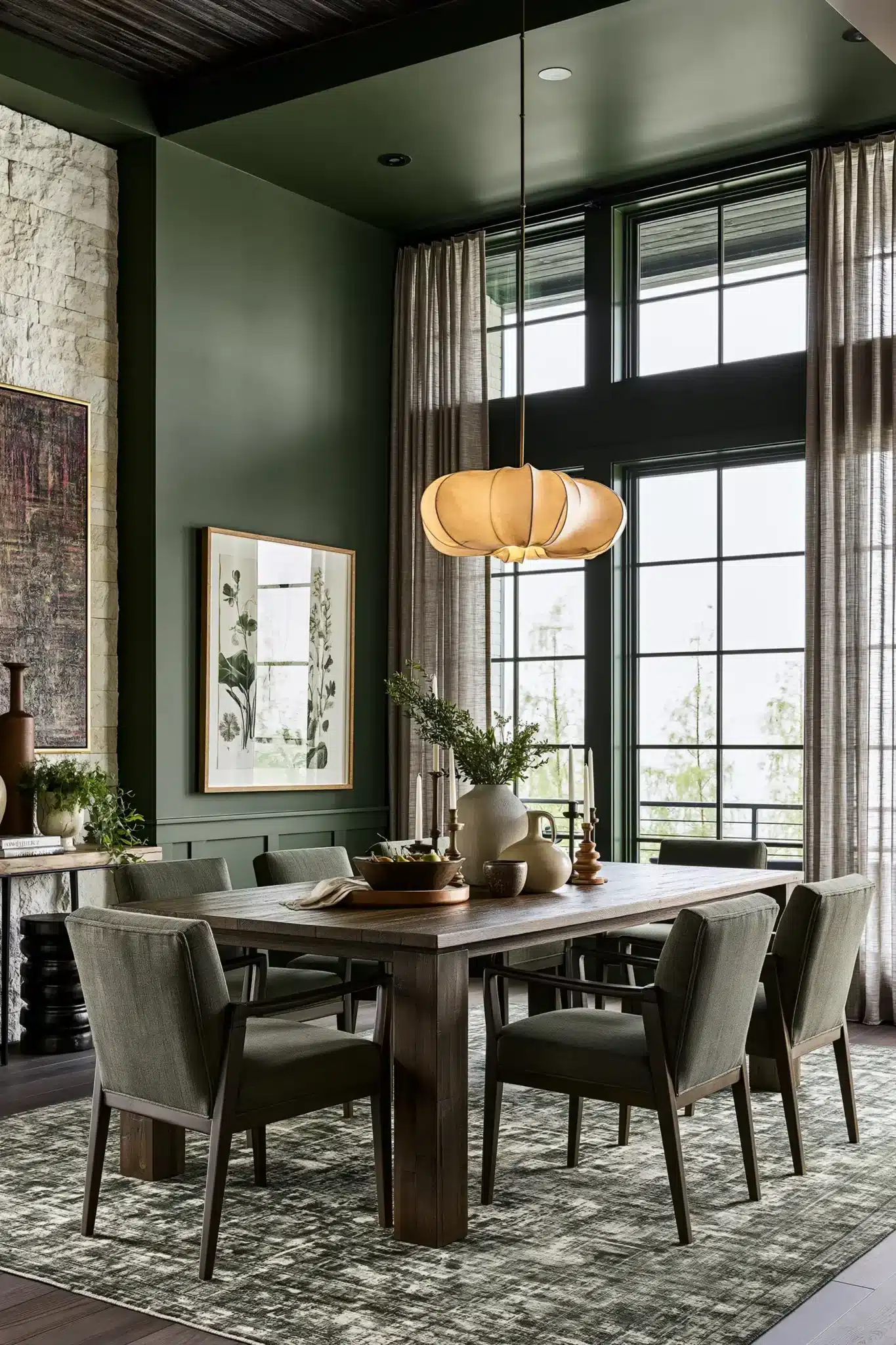 29 Green Dining Room Ideas for a Calmer, Warmer Wall 16 green dining room