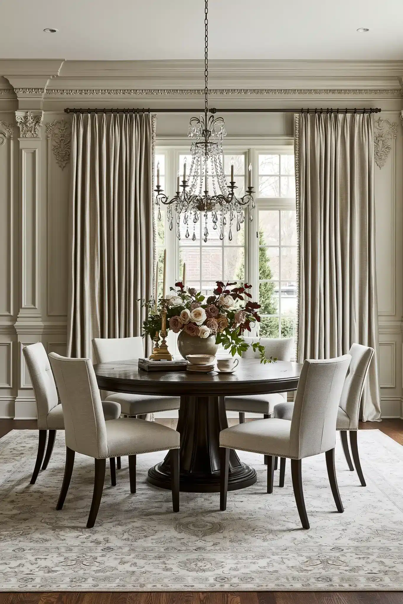 29 Round Table Dining Room Setups for Easier Conversation 18 round table dining room