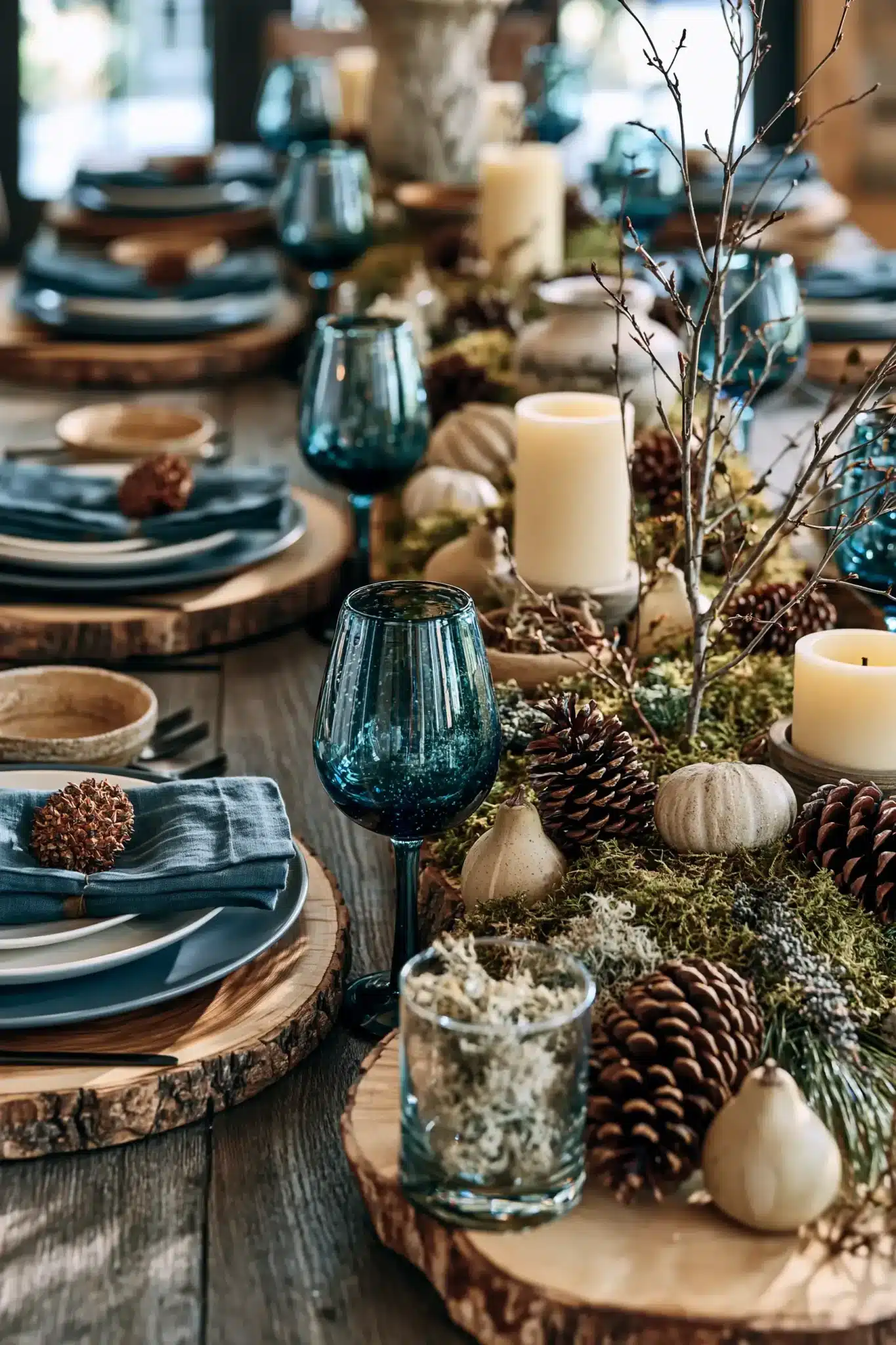 29 Blue Thanksgiving Table Decor Ideas Beyond the Usual Orange 19 blue thanksgiving table decor
