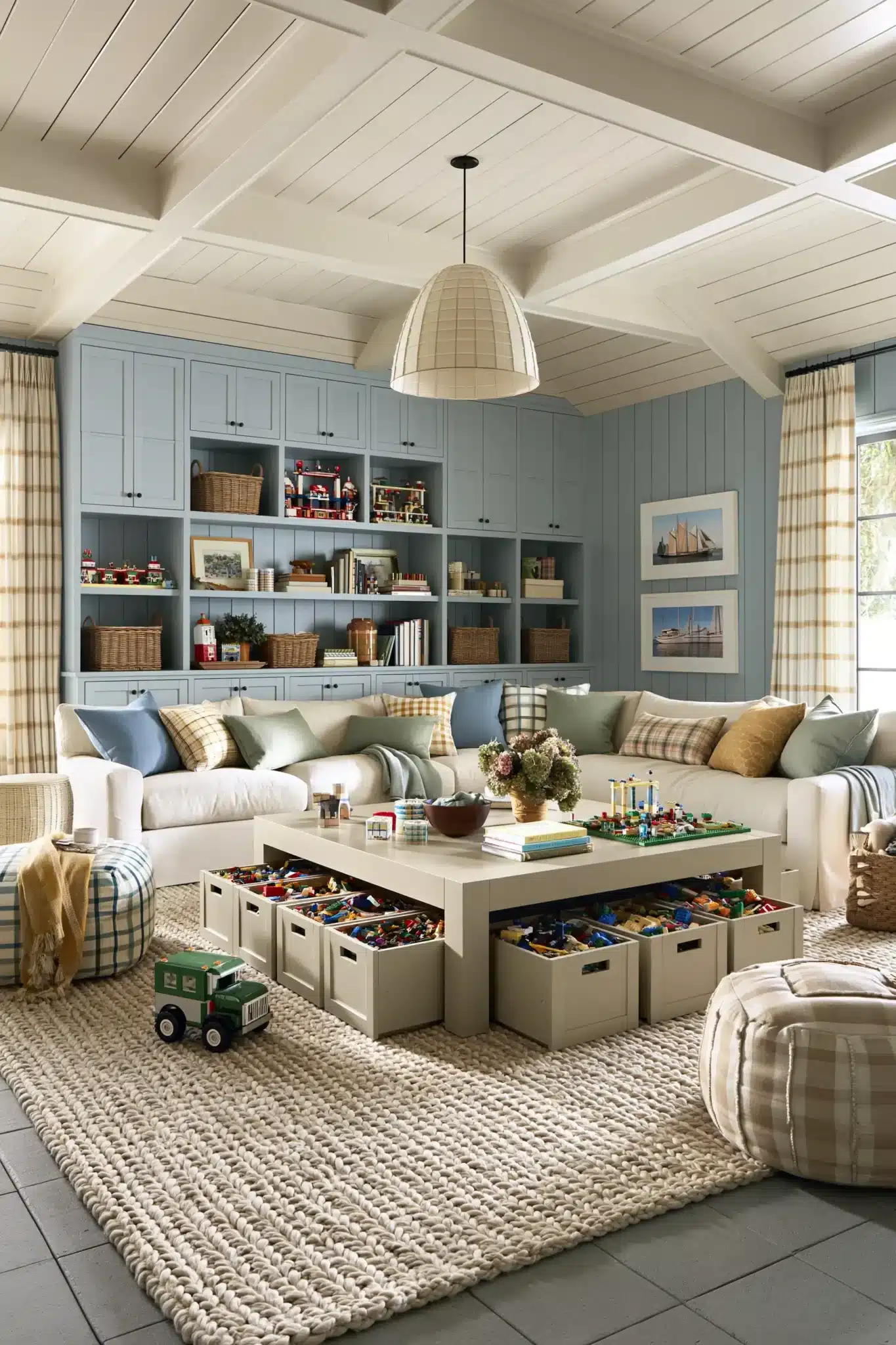 29 Family Room Playroom Ideas That Share the Space 19 family room playroom