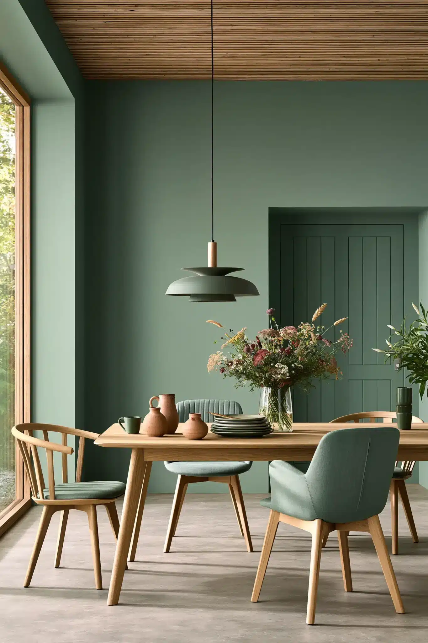 29 Green Dining Room Ideas for a Calmer, Warmer Wall 21 green dining room