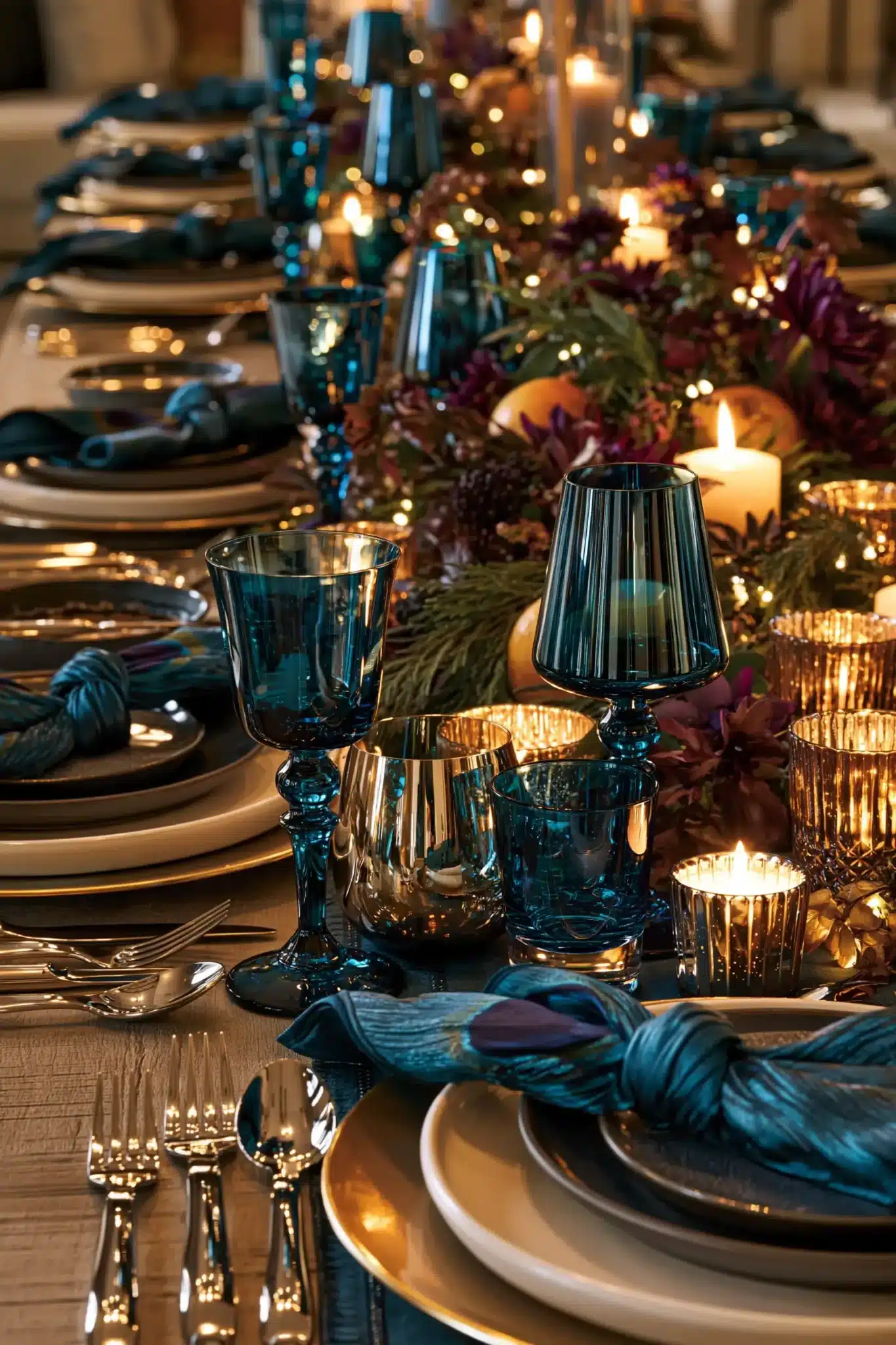29 Blue Thanksgiving Table Decor Ideas Beyond the Usual Orange 21 blue thanksgiving table decor