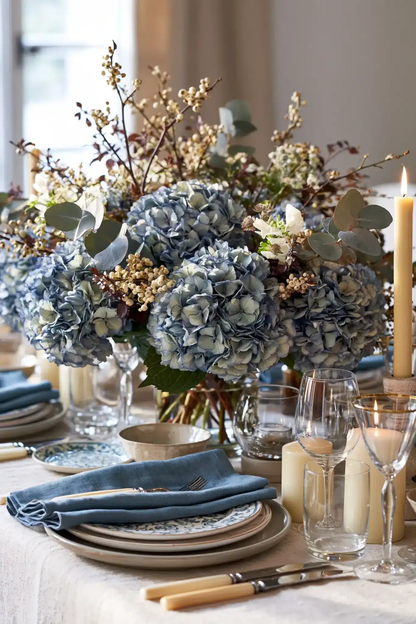 29 Blue Thanksgiving Table Decor Ideas Beyond the Usual Orange 25 blue thanksgiving table decor