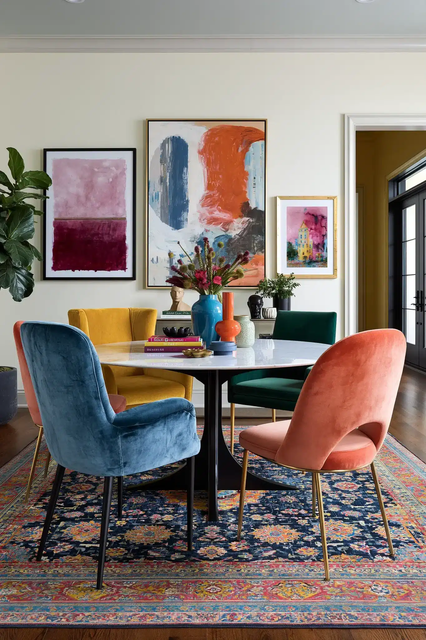 29 Round Table Dining Room Setups for Easier Conversation 27 round table dining room