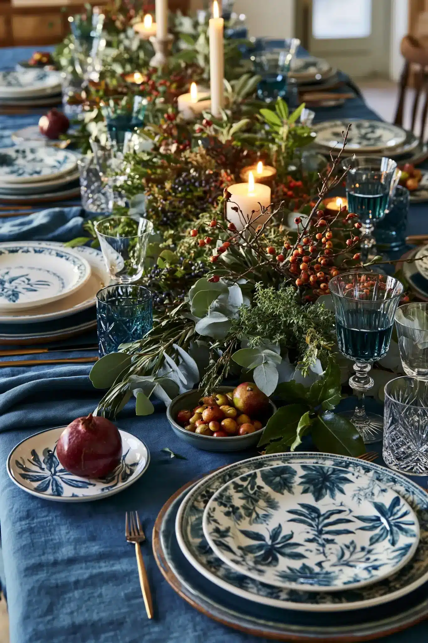 29 Blue Thanksgiving Table Decor Ideas Beyond the Usual Orange 29 blue thanksgiving table decor