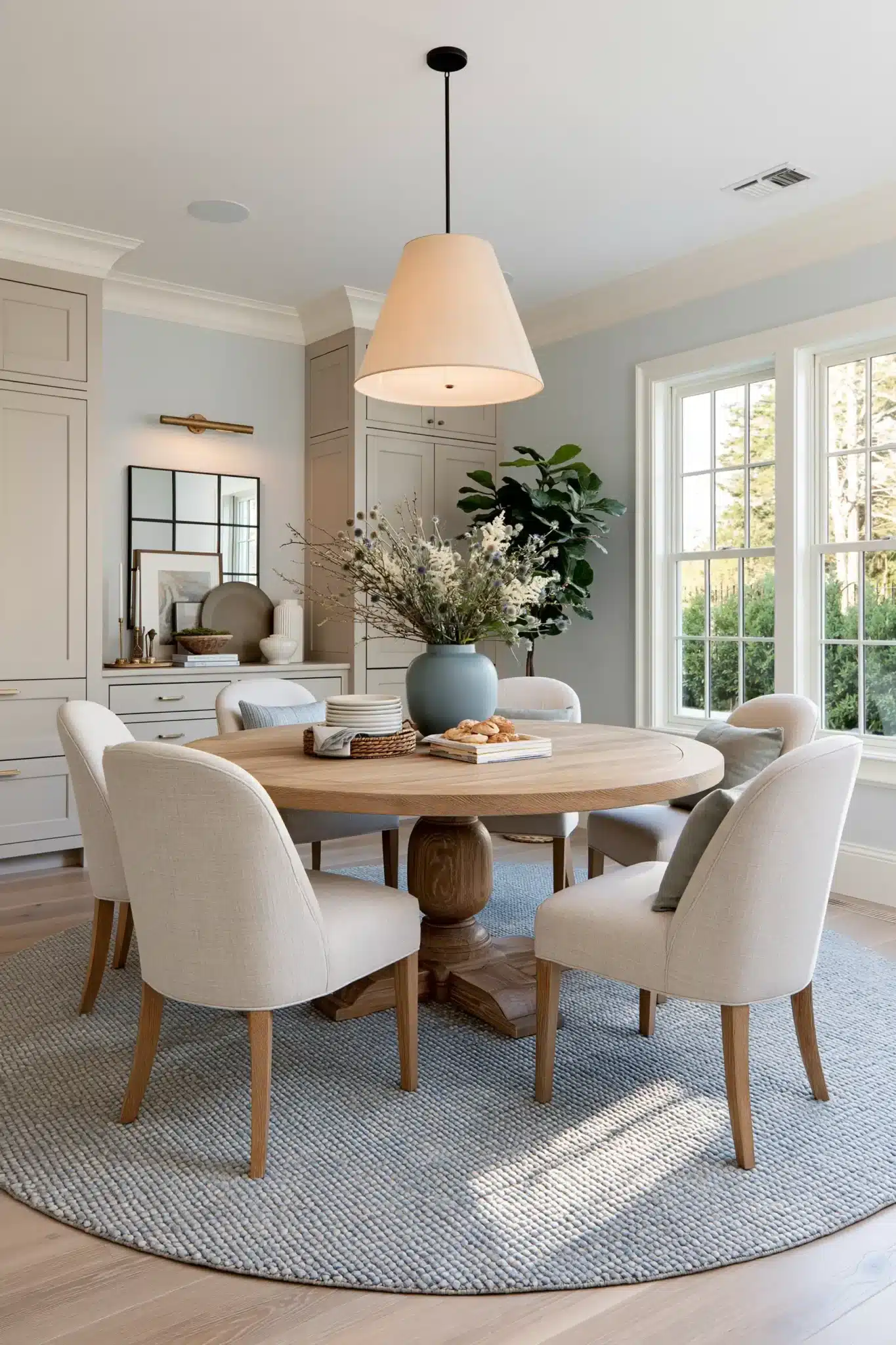 29 Round Table Dining Room Setups for Easier Conversation 29 round table dining room