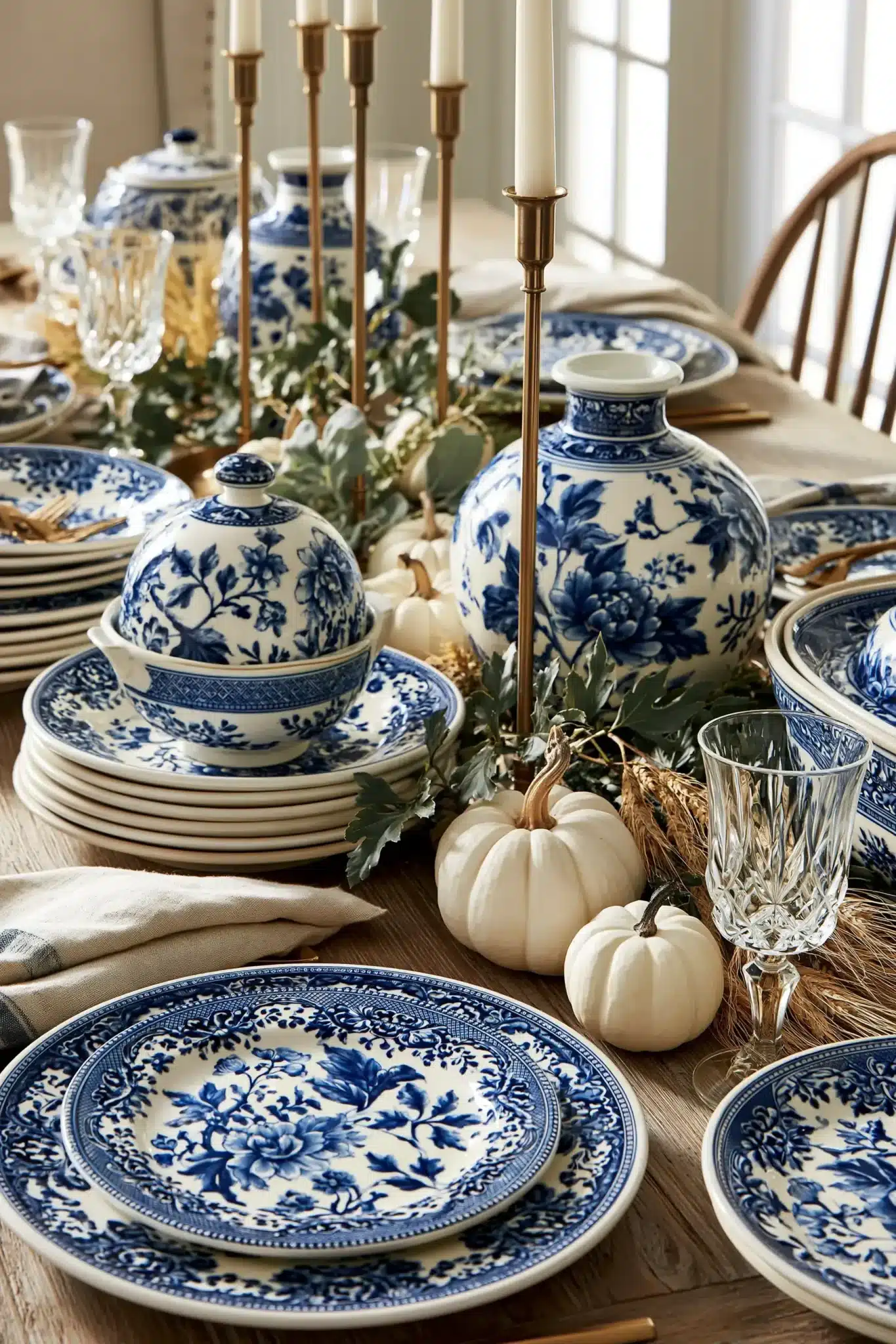 29 Blue Thanksgiving Table Decor Ideas Beyond the Usual Orange 3 blue thanksgiving table decor