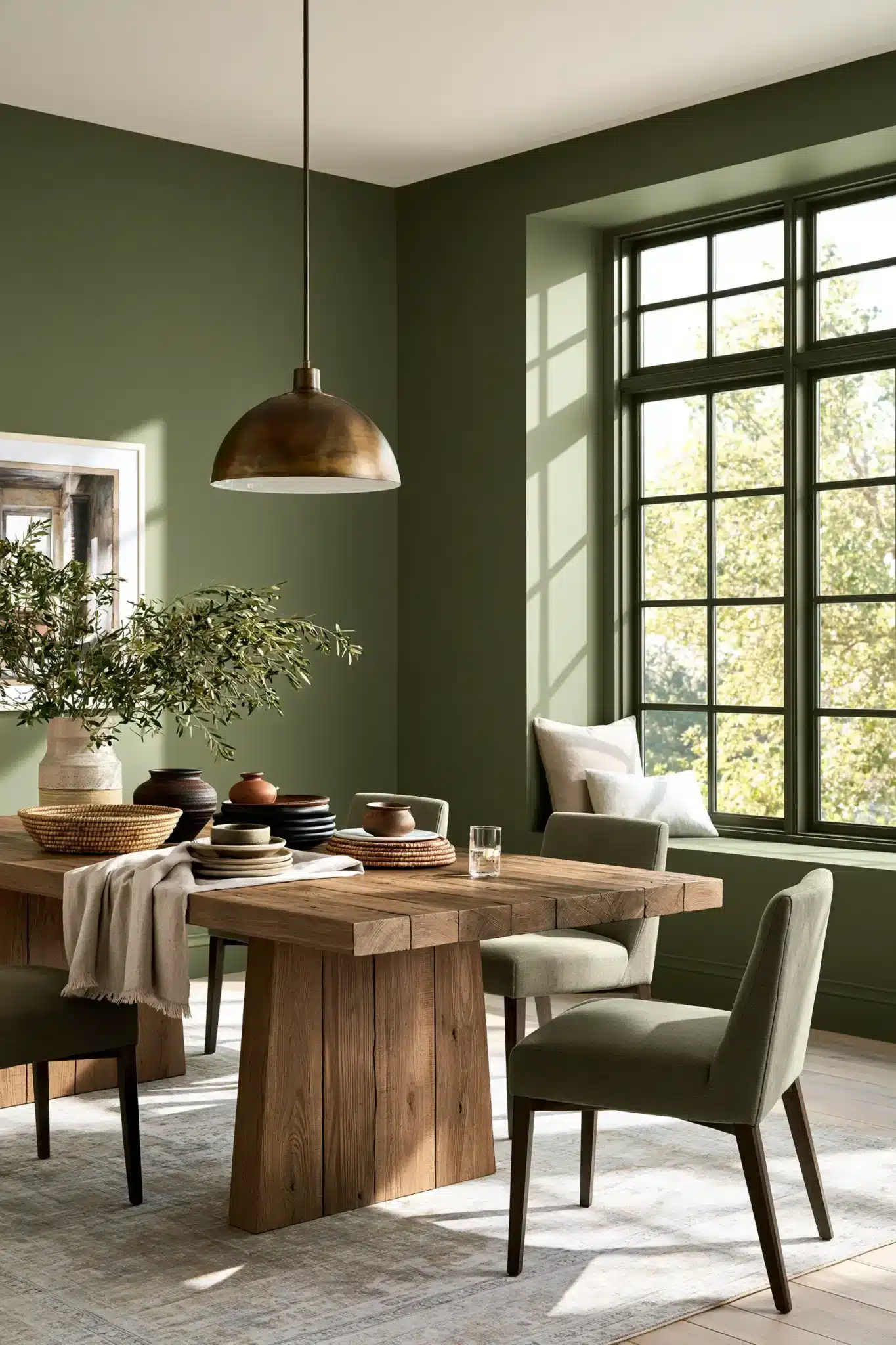 29 Green Dining Room Ideas for a Calmer, Warmer Wall 3 green dining room