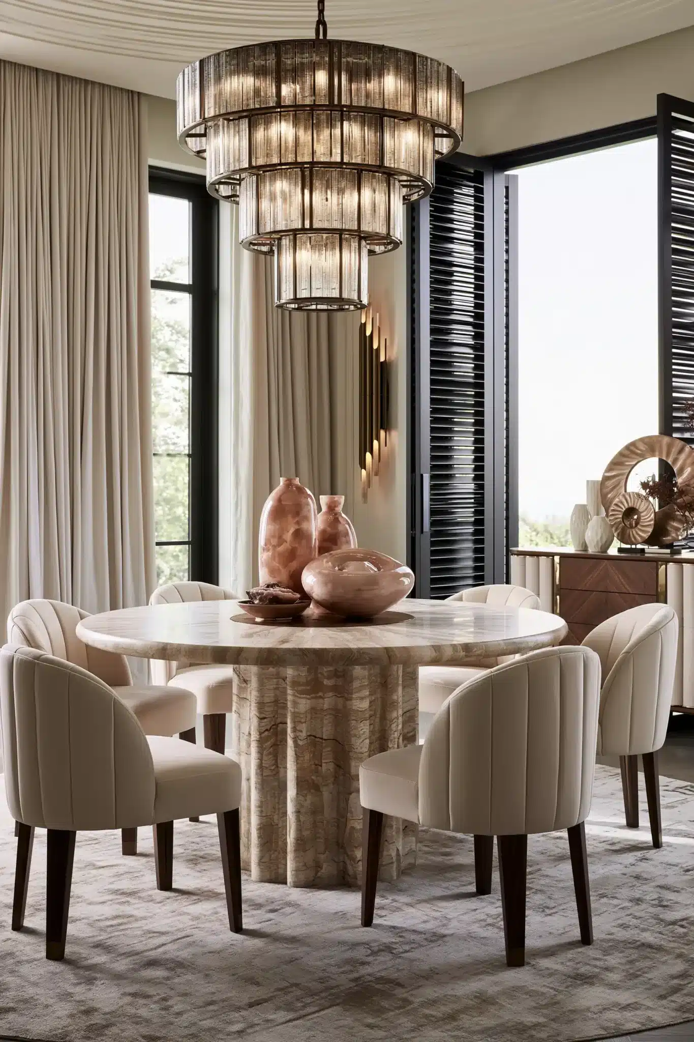 29 Round Table Dining Room Setups for Easier Conversation 5 round table dining room