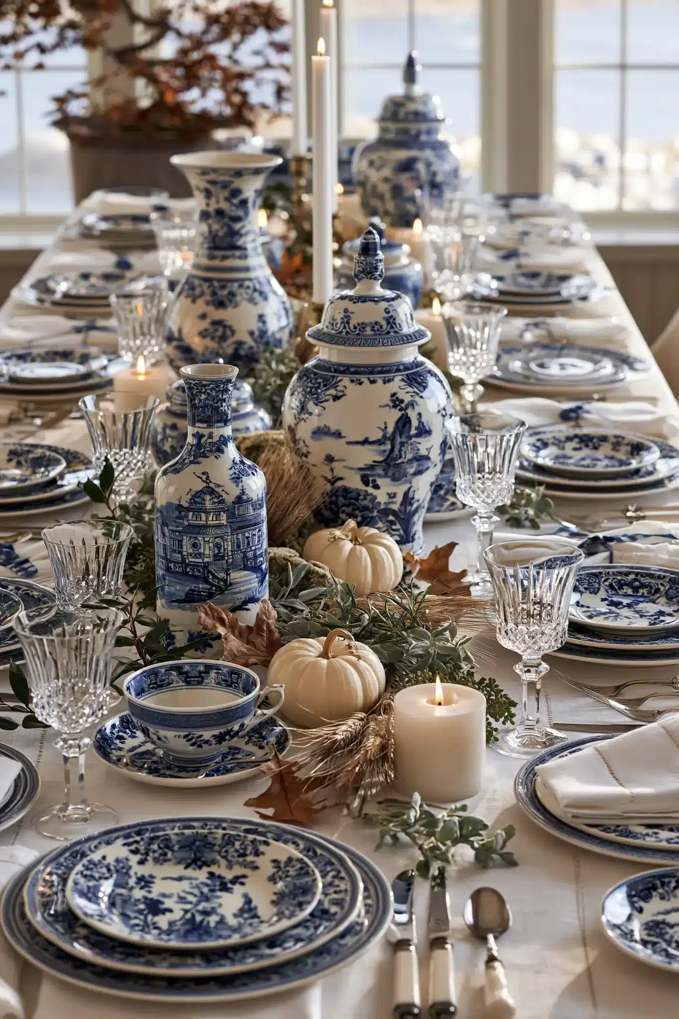 29 Blue Thanksgiving Table Decor Ideas Beyond the Usual Orange 6 blue thanksgiving table decor