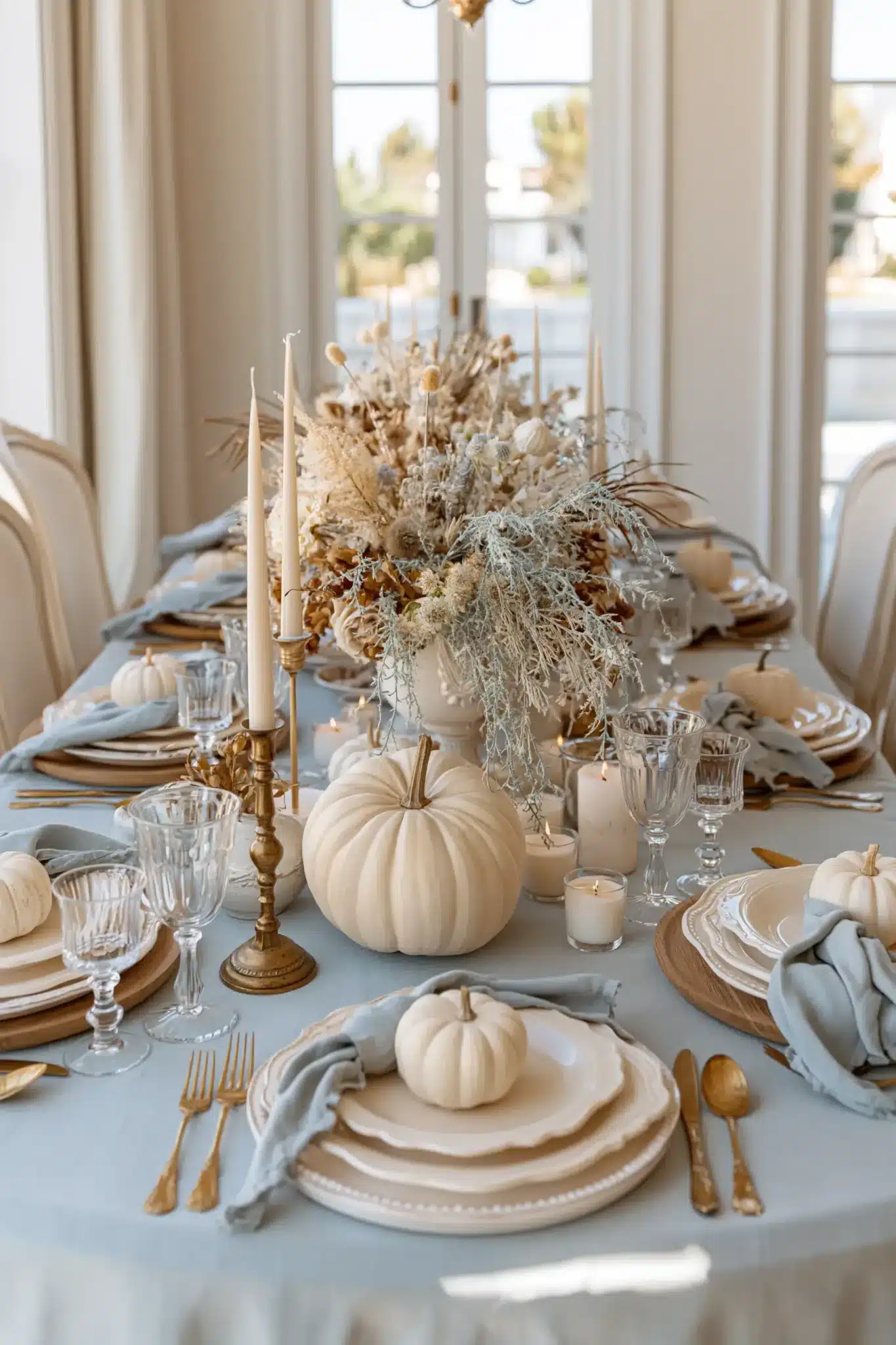 29 Blue Thanksgiving Table Decor Ideas Beyond the Usual Orange 8 blue thanksgiving table decor